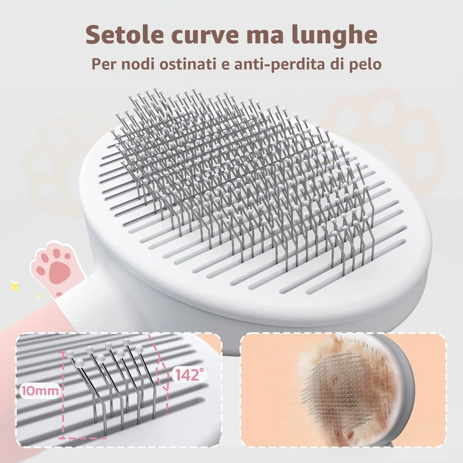 Zivacate Brosse pour Chat et Chien, Outil de Toilettage pour Poils Courts et Longs, Rose Clair - immagine 4
