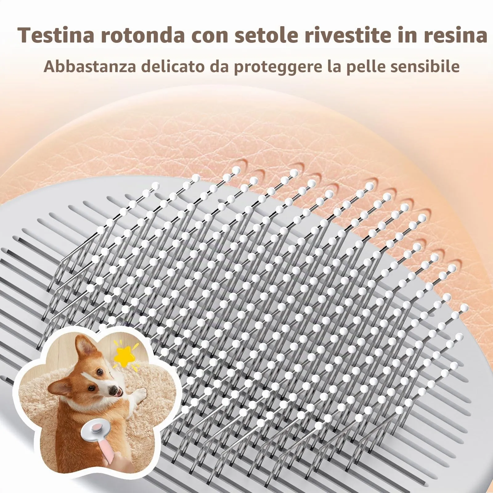 Zivacate Brosse pour Chat et Chien, Outil de Toilettage pour Poils Courts et Longs, Rose Clair - immagine 5