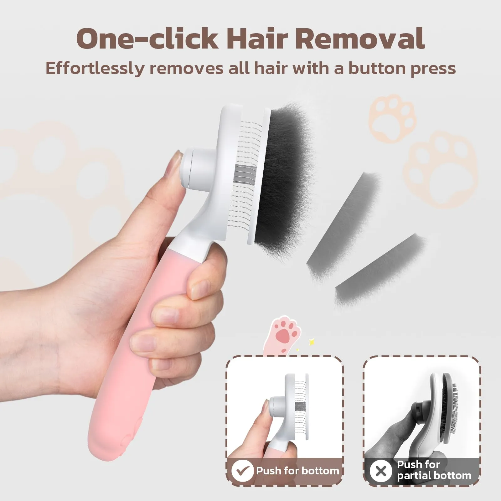 Zivacate Brosse pour Chat et Chien, Outil de Toilettage pour Poils Courts et Longs, Rose Clair - immagine 6