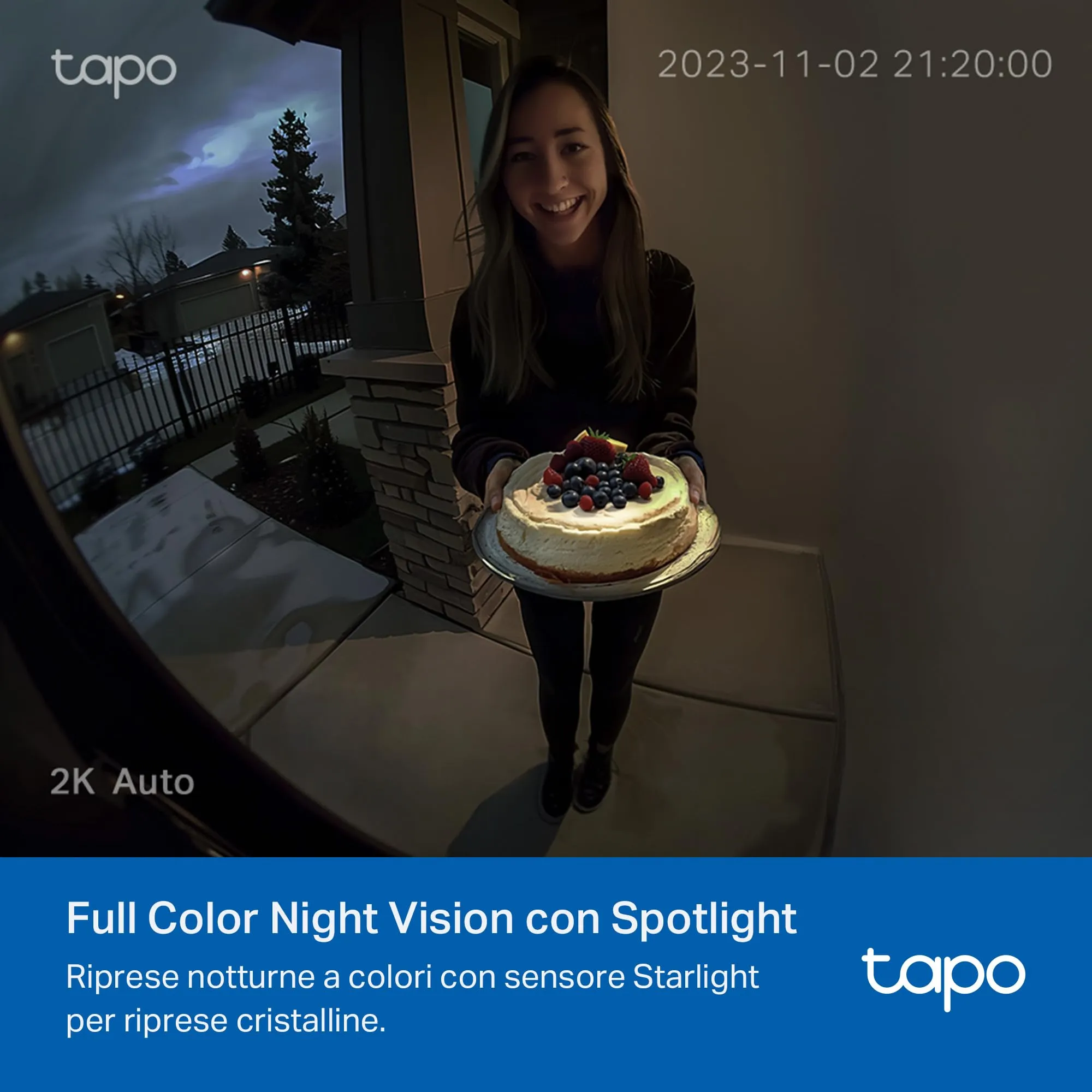 Tapo D210 2K 3MP Videocitofono WiFi Campanello a Batteria IP65 - immagine 3