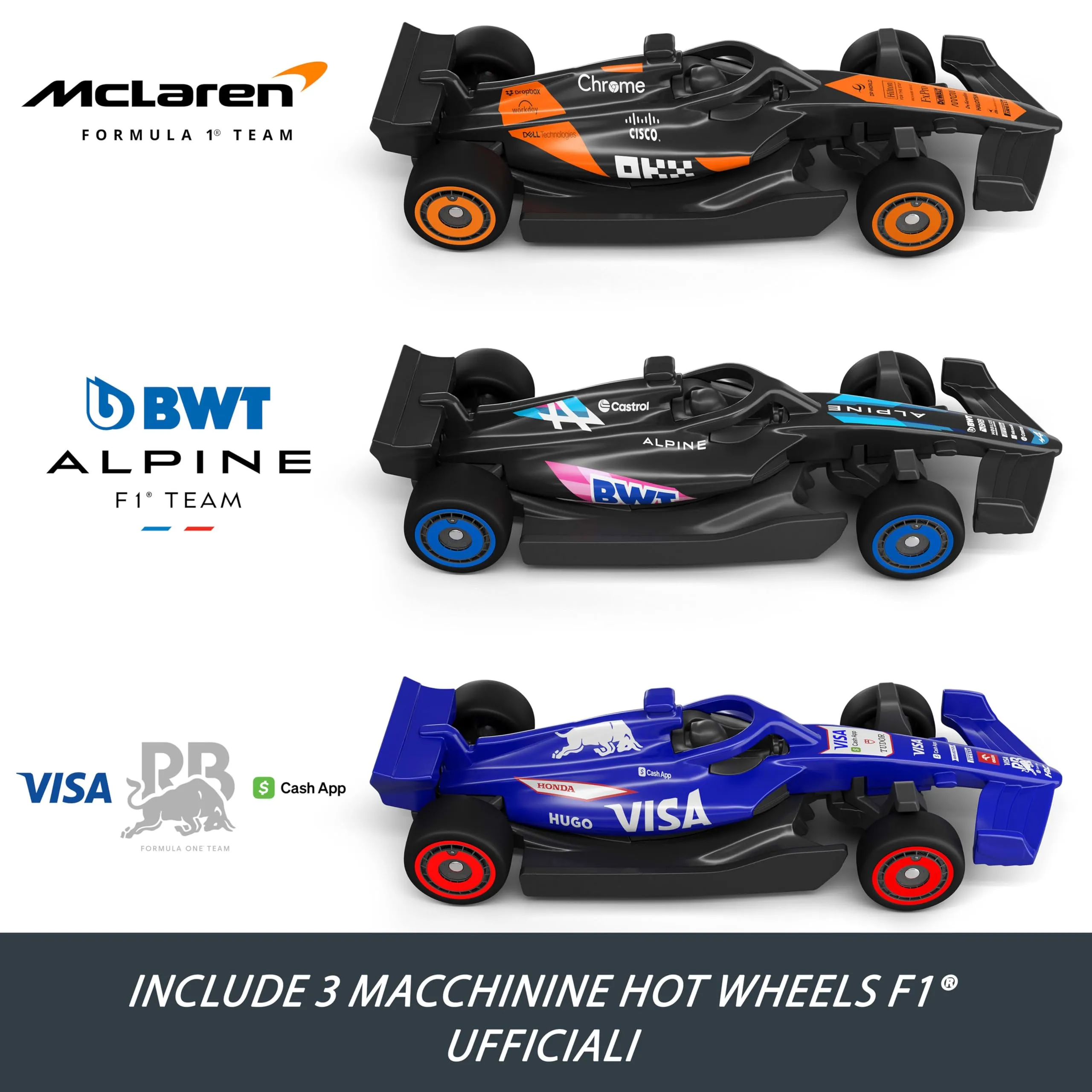 Hot Wheels Racing Formula 1 Circuito Sprint con 3 veicoli 1:64 - immagine 3