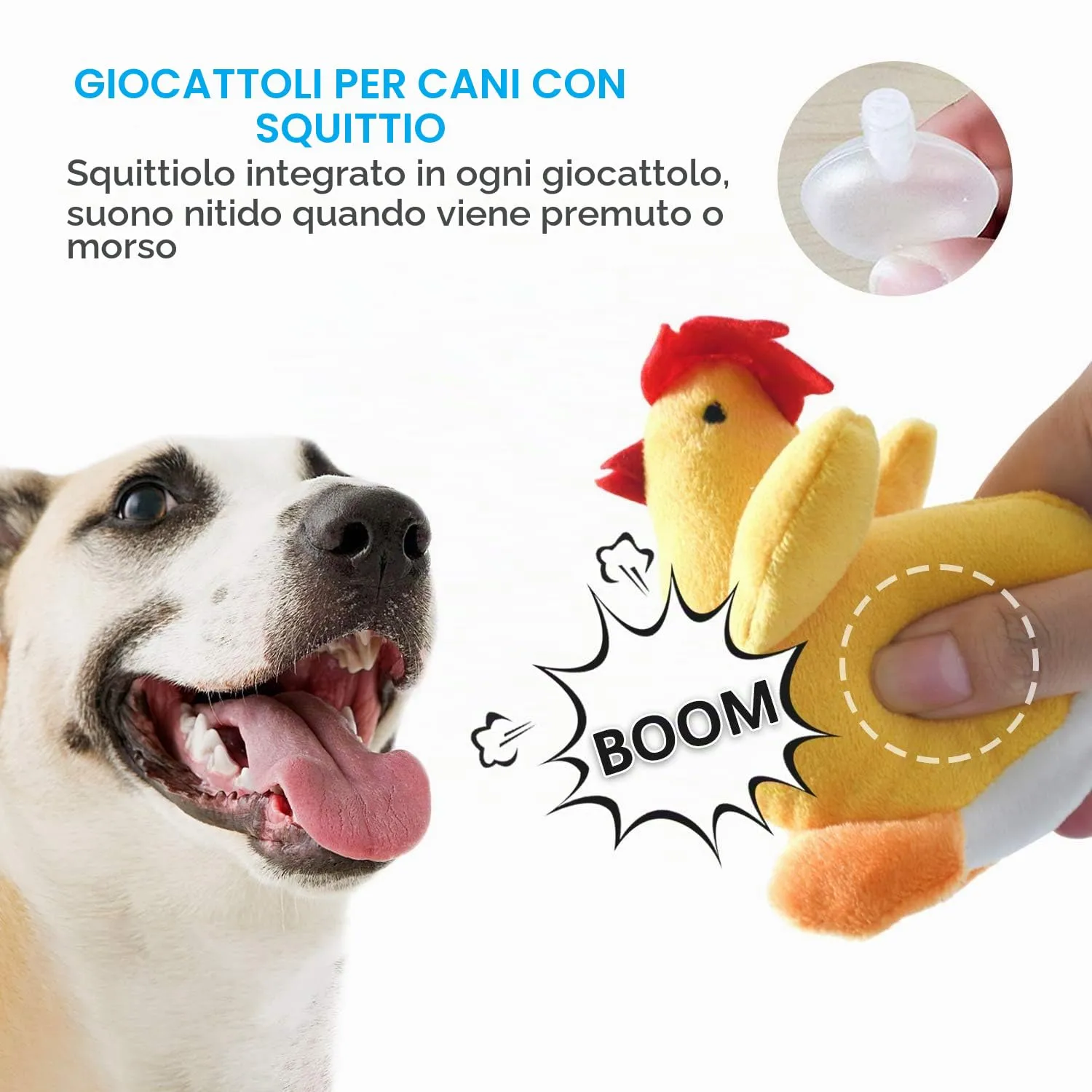 LEGEND SANDY Giocattoli di peluche cigolanti per cani, confezione da 6 pezzi, giocattoli da masticare per cuccioli di piccola taglia - immagine 3