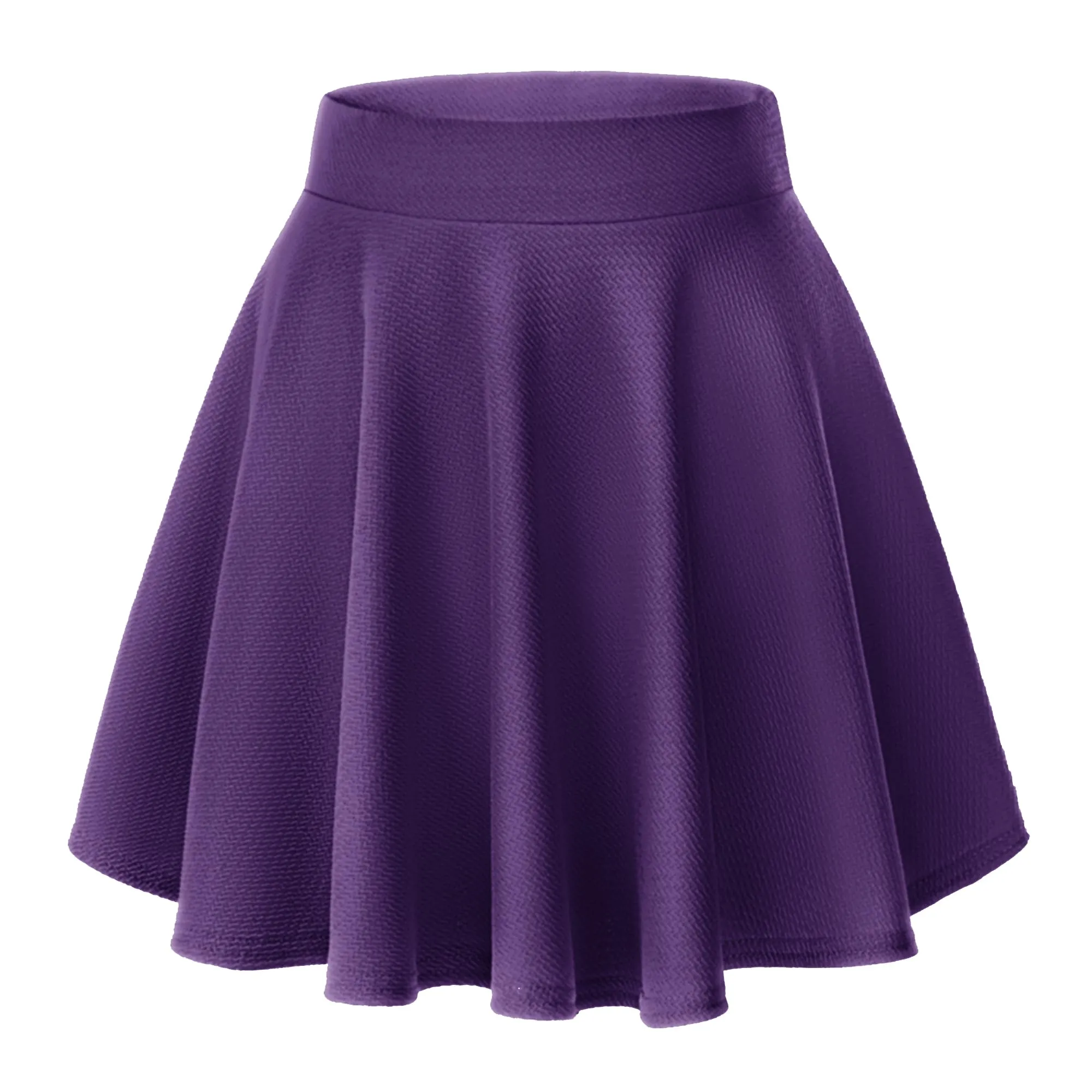 EXCHIC Donna Mini Gonna A-Linea Vita Elastica (XL, Viola Profondo) - immagine 1