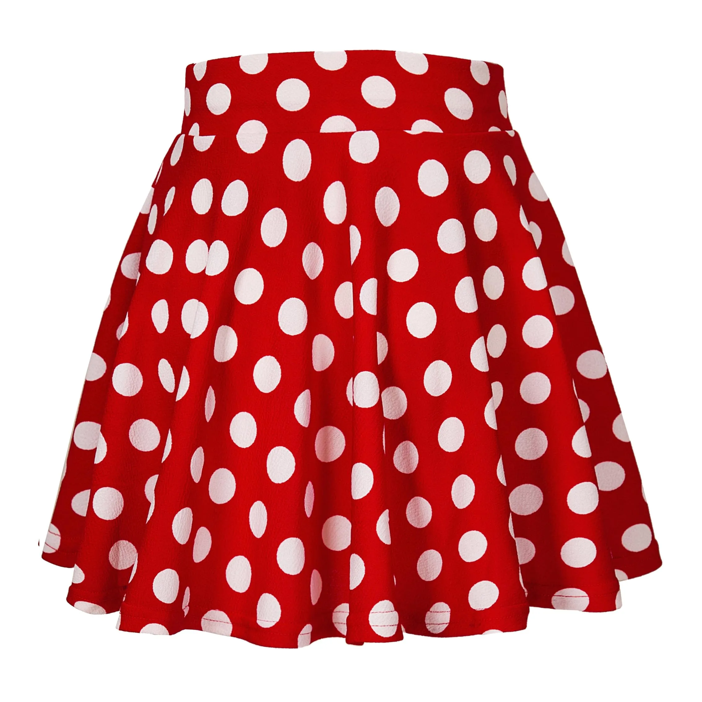 EXCHIC Donna Mini Gonna A-Linea Svasata con Vita Elastica, S, 9 - immagine 3