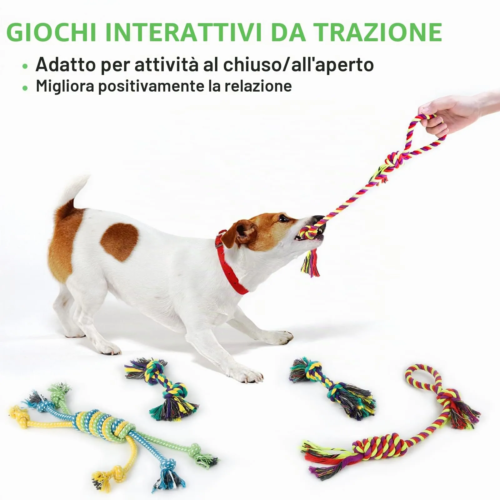 LEGEND SANDY Set di 12 Giocattoli per Cuccioli, Peluche Cigolanti e Corde in Cotone Naturale per Dentizione, per Cani di Piccola Taglia - immagine 7