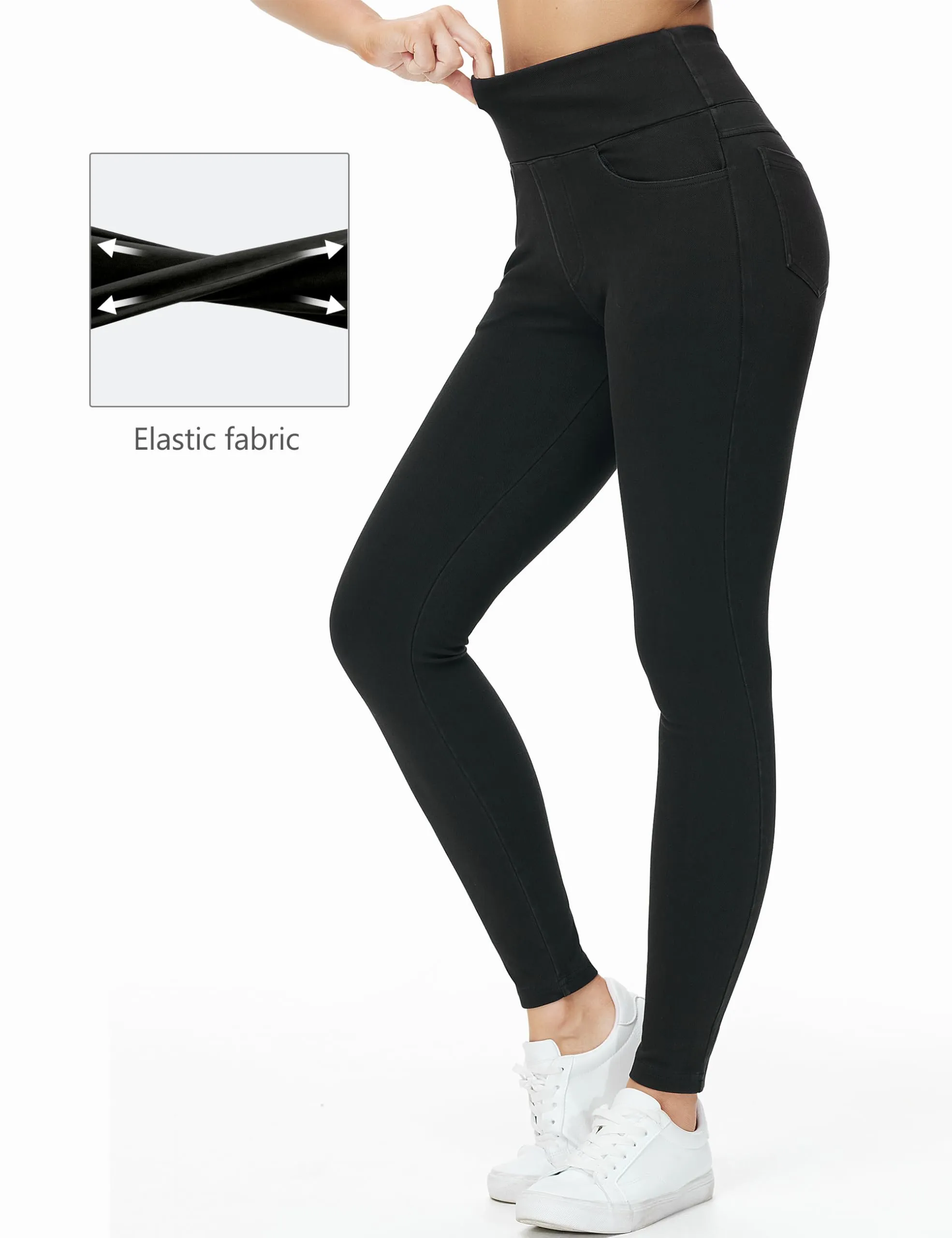 The Gym People Jeggings Donna Vita Alta Skinny Stretch con Tasche - immagine 3