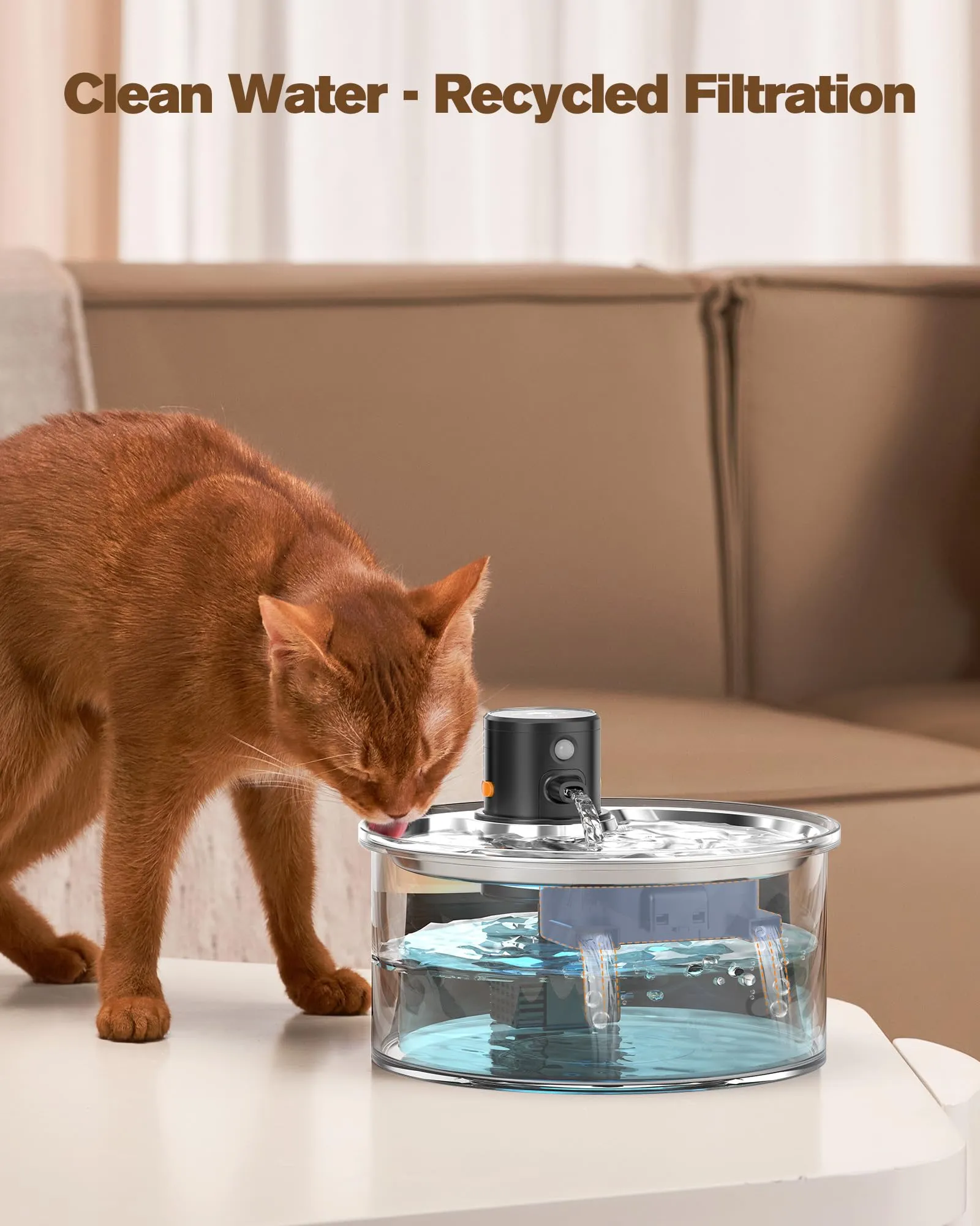 VKIMISS Filtri per fontana d'acqua per gatti, 24 pezzi (12 filtri a carbone + 12 spugne) - immagine 5