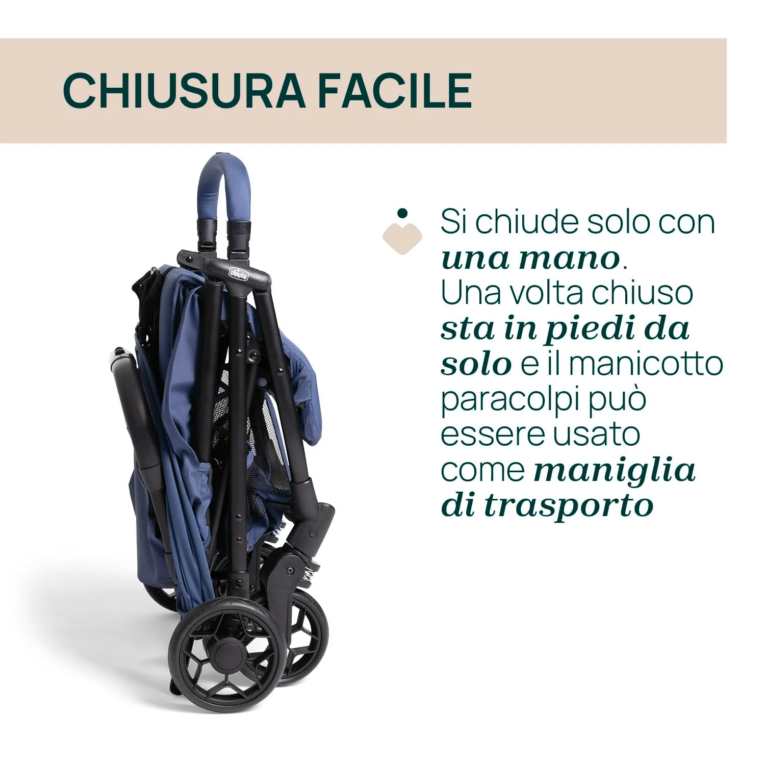 Chicco Urbino Passeggino 0-22 kg, Blu - immagine 5