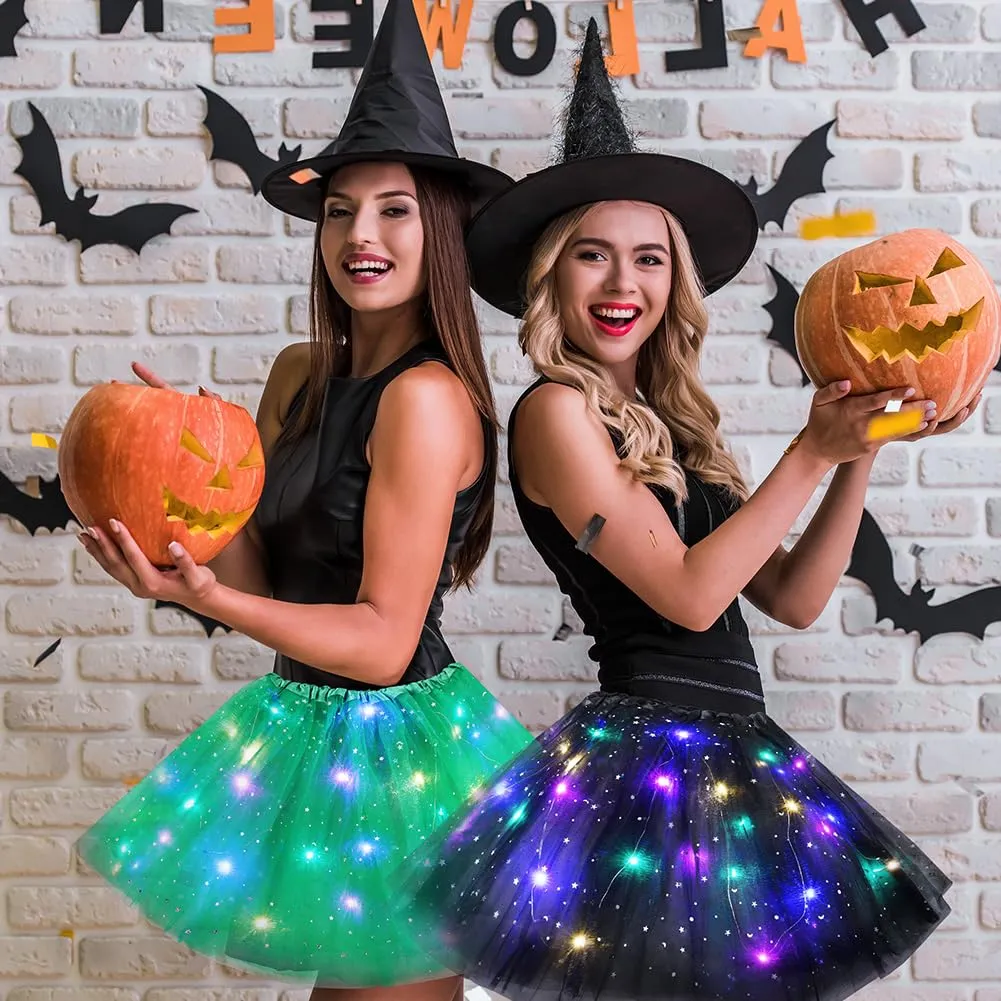 AYBUY Gonna Tutù LED con Paillettes, 3 Modalità di Illuminazione, Nero - immagine 2