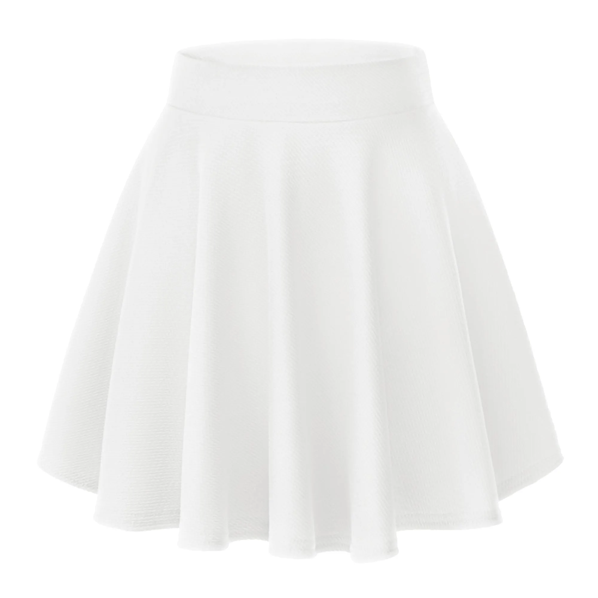 EXCHIC Gonna Mini A-Linea Vita Elastica (S, Bianco) - immagine 1