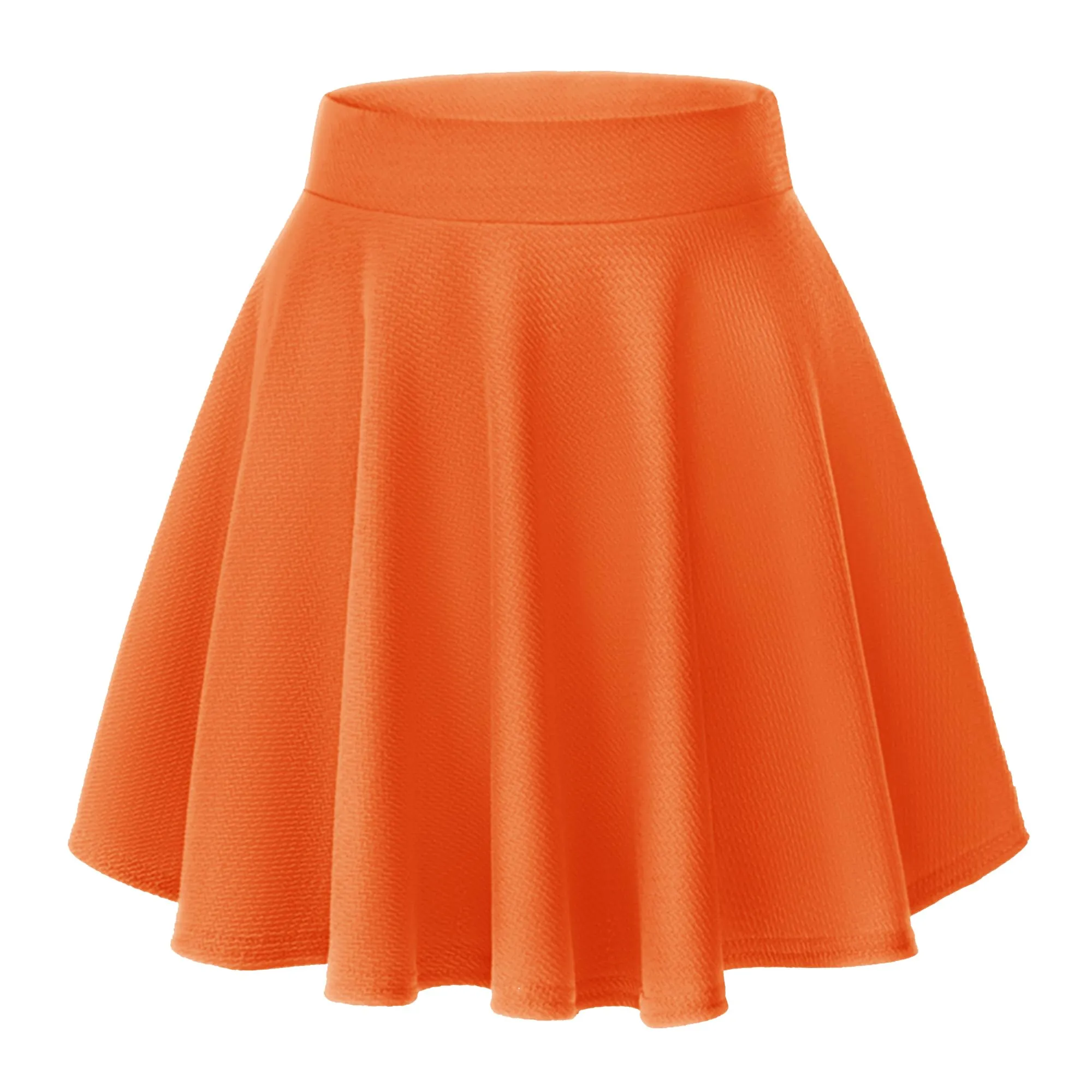 EXCHIC Gonna Mini a Linea con Vita Elastica, Arancione, L - immagine 1