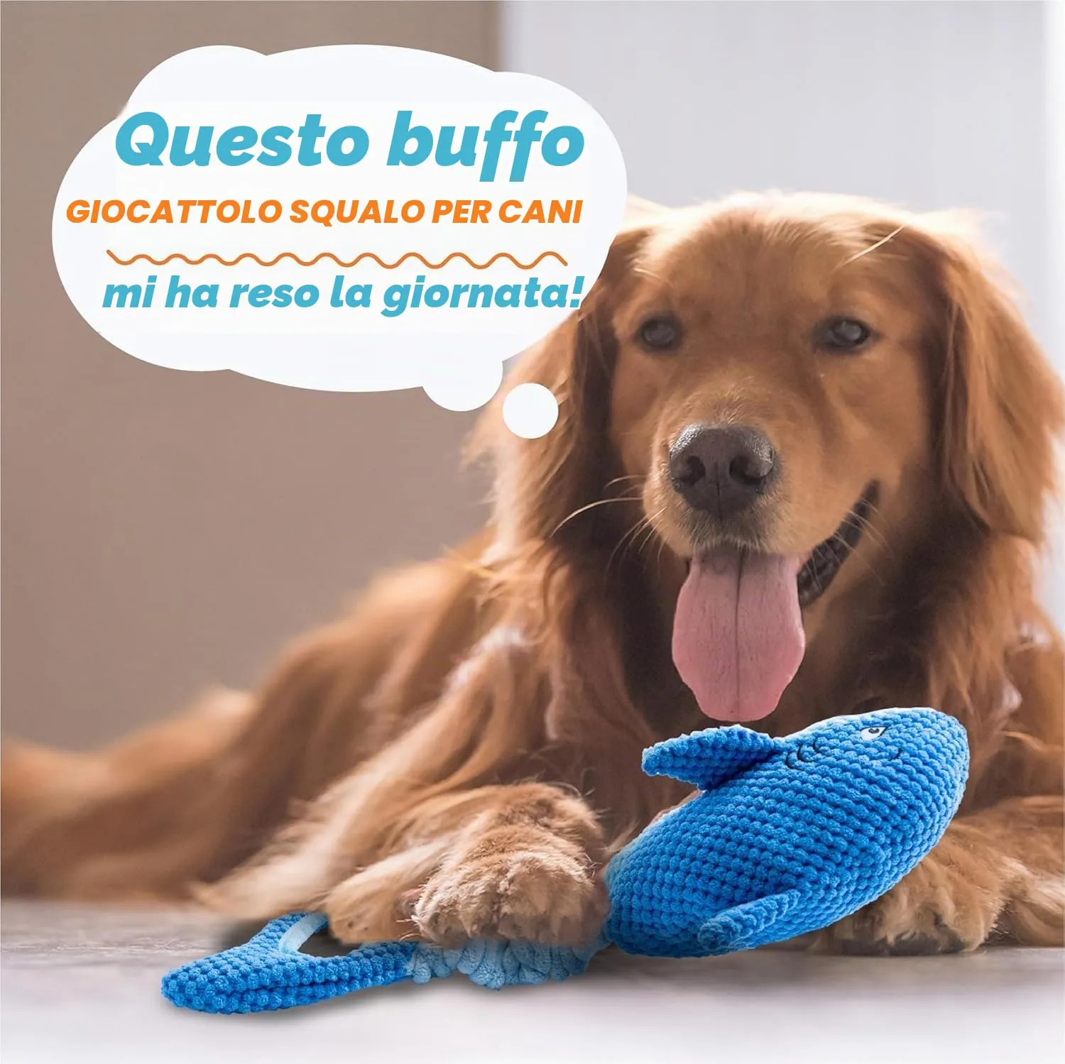 LEGEND SANDY Giocattolo per cani masticatori aggressivi, Squalo Blu, Grande - immagine 6