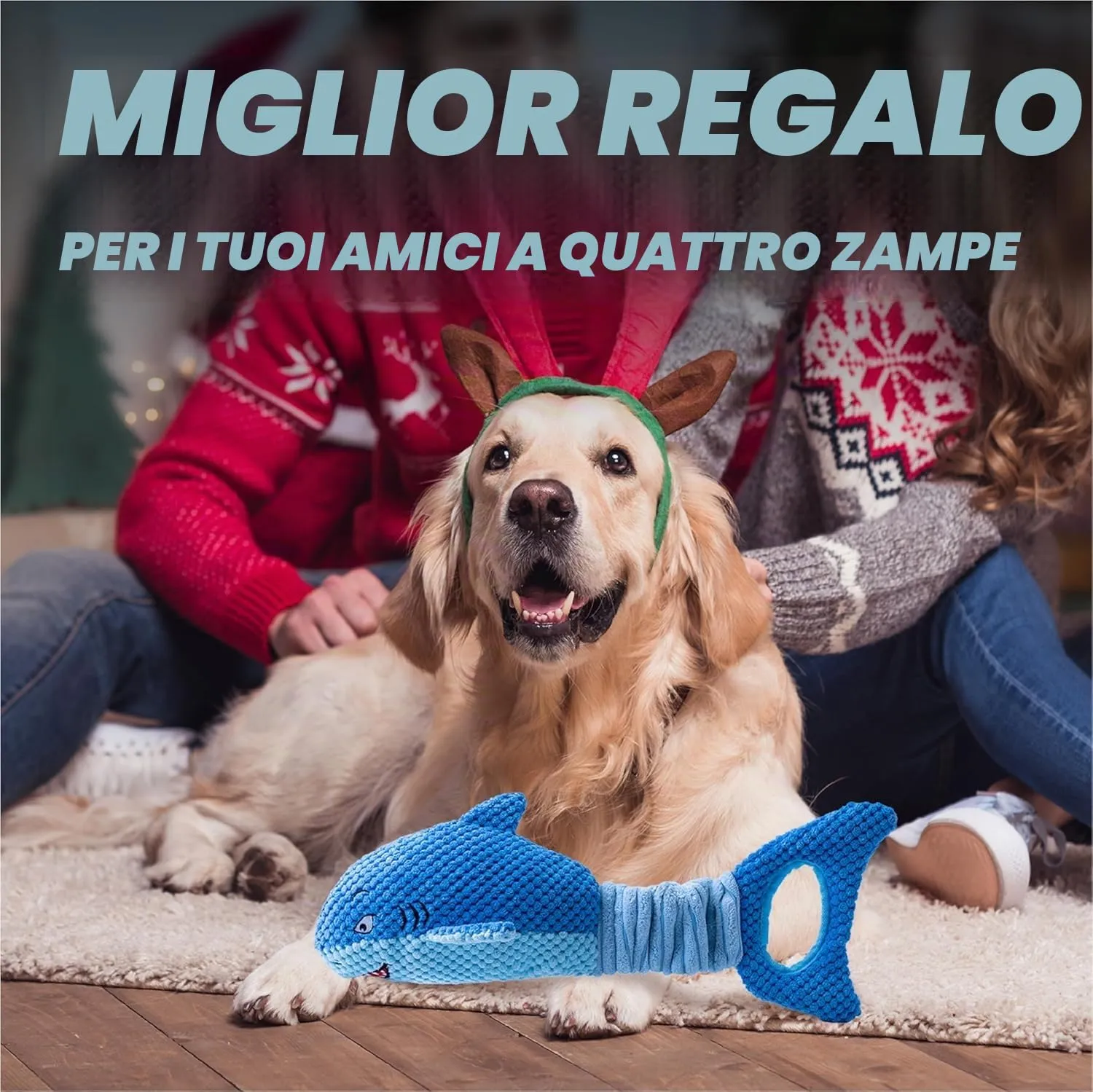 LEGEND SANDY Giocattolo per cani masticatori aggressivi, Squalo Blu, Grande - immagine 8