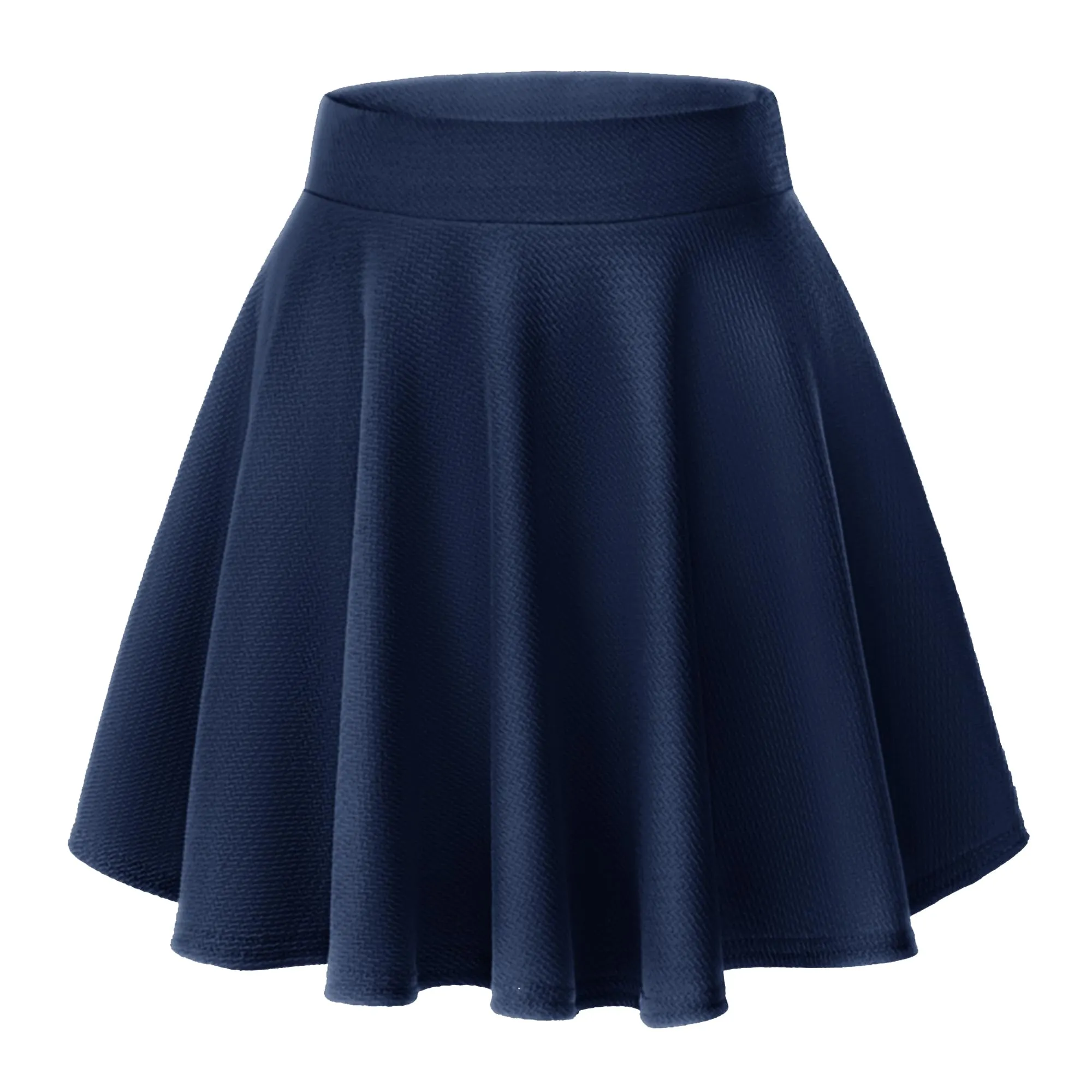 EXCHIC Donna Mini Gonna A-Linea Svasata con Vita Elastica (XS, Blu Marino) - immagine 1