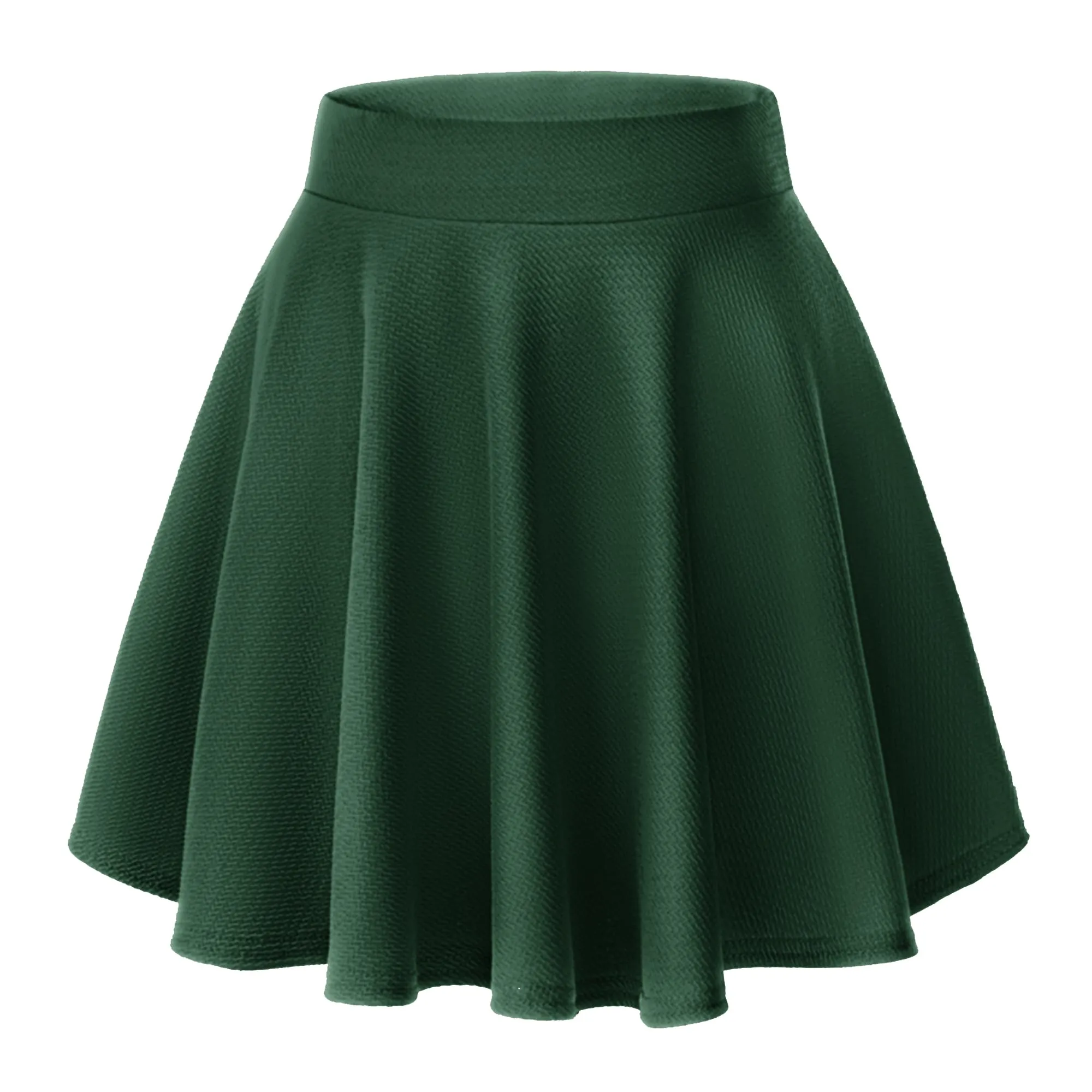 EXCHIC Donna Mini Gonna A-Linea Elastico Vita Svasato Skater (XS, Verde Scuro) - immagine 1