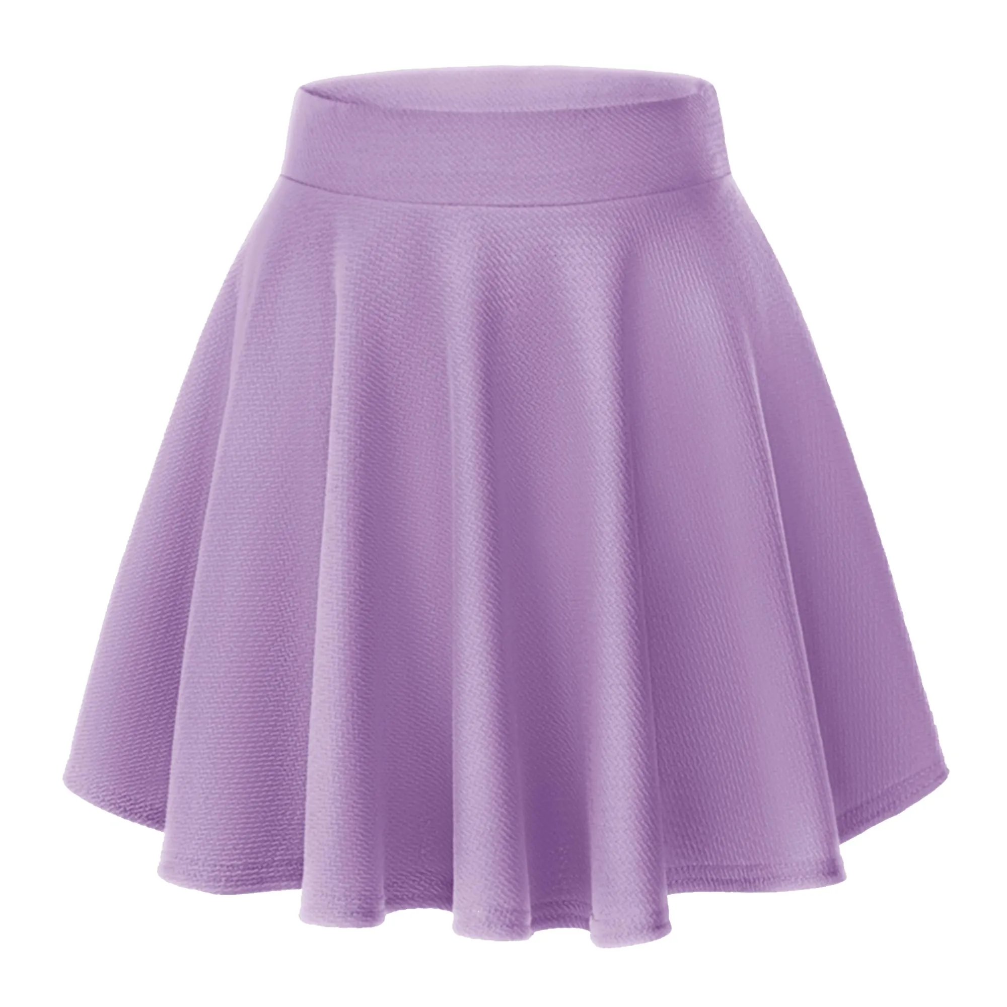 EXCHIC Gonna Mini A-Linea a Vita Elastica, Lilla Viola, S - immagine 1