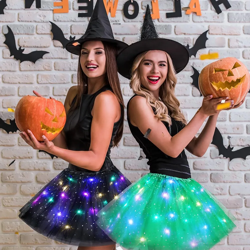 AYBUY Gonna Tutù LED con Paillettes, 3 Modalità di Illuminazione, Verde - immagine 2