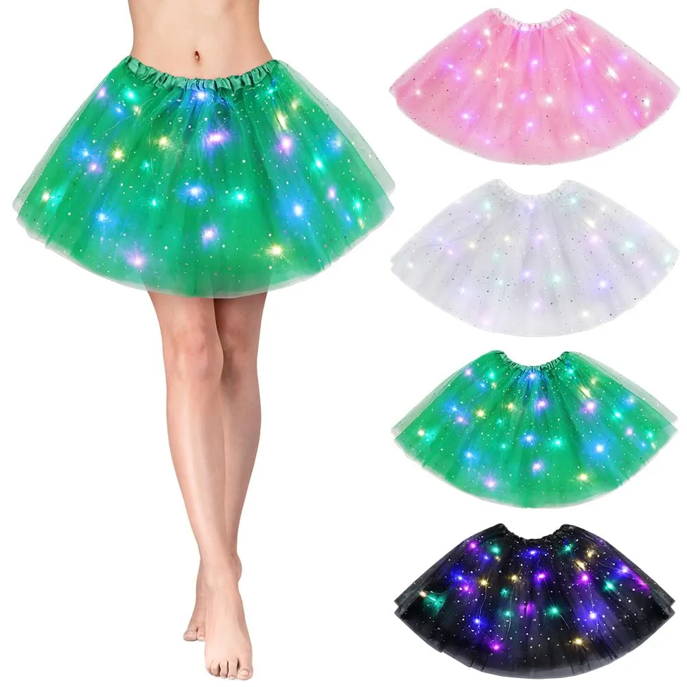 AYBUY Gonna Tutù LED con Paillettes, 3 Modalità di Illuminazione, Verde - immagine 8