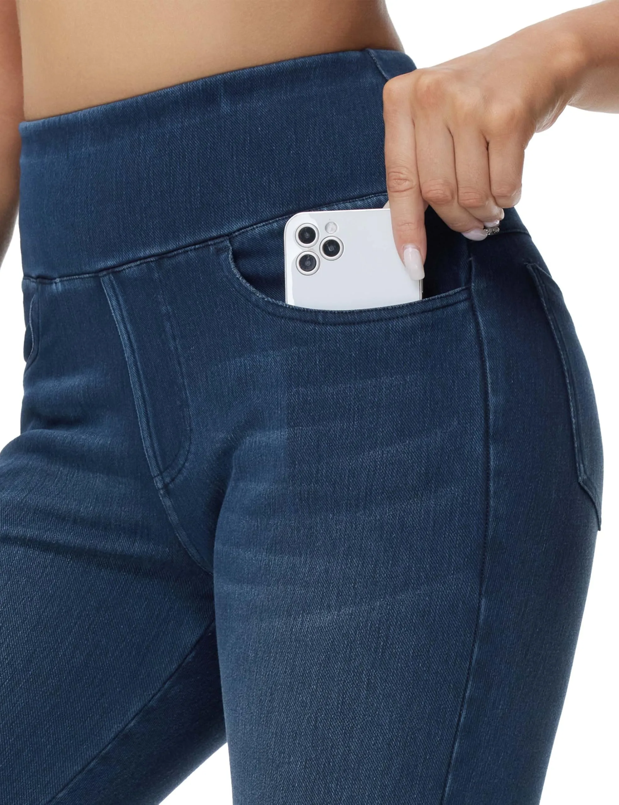 The Gym People Jeggings Donna Vita Alta Skinny Stretch con Tasche - immagine 3