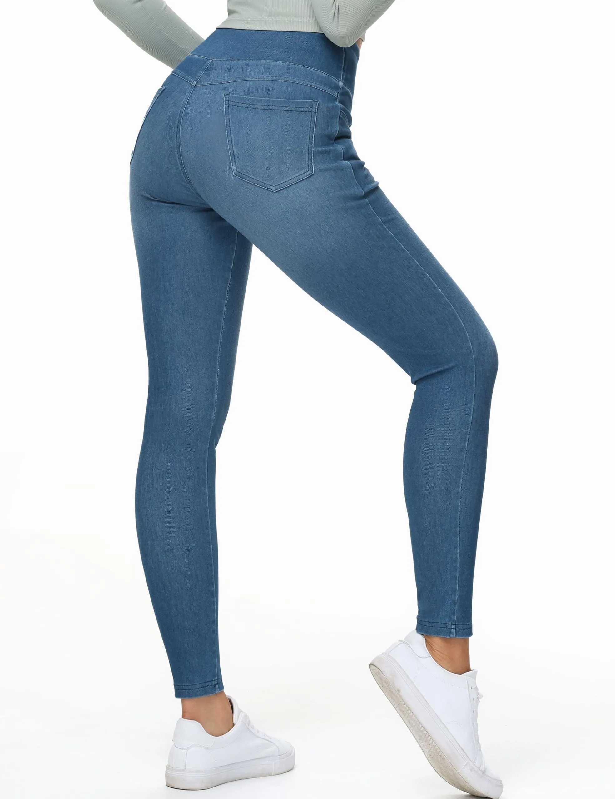 The Gym People Jeggings Donna Vita Alta Skinny Stretch con Tasche - immagine 2