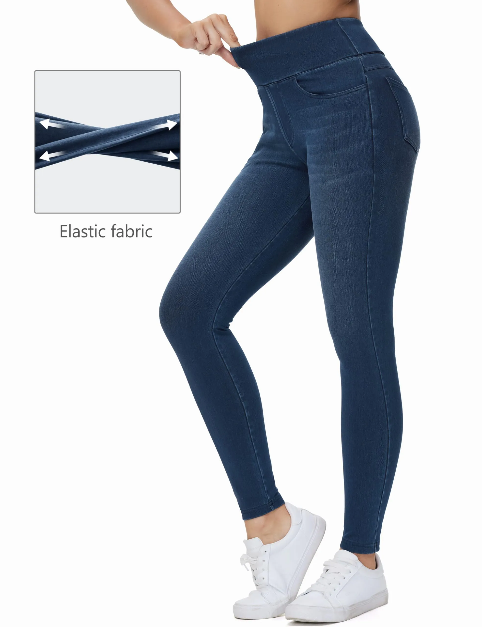 The Gym People Jeggings Donna Vita Alta Skinny Stretch con Tasche - immagine 4