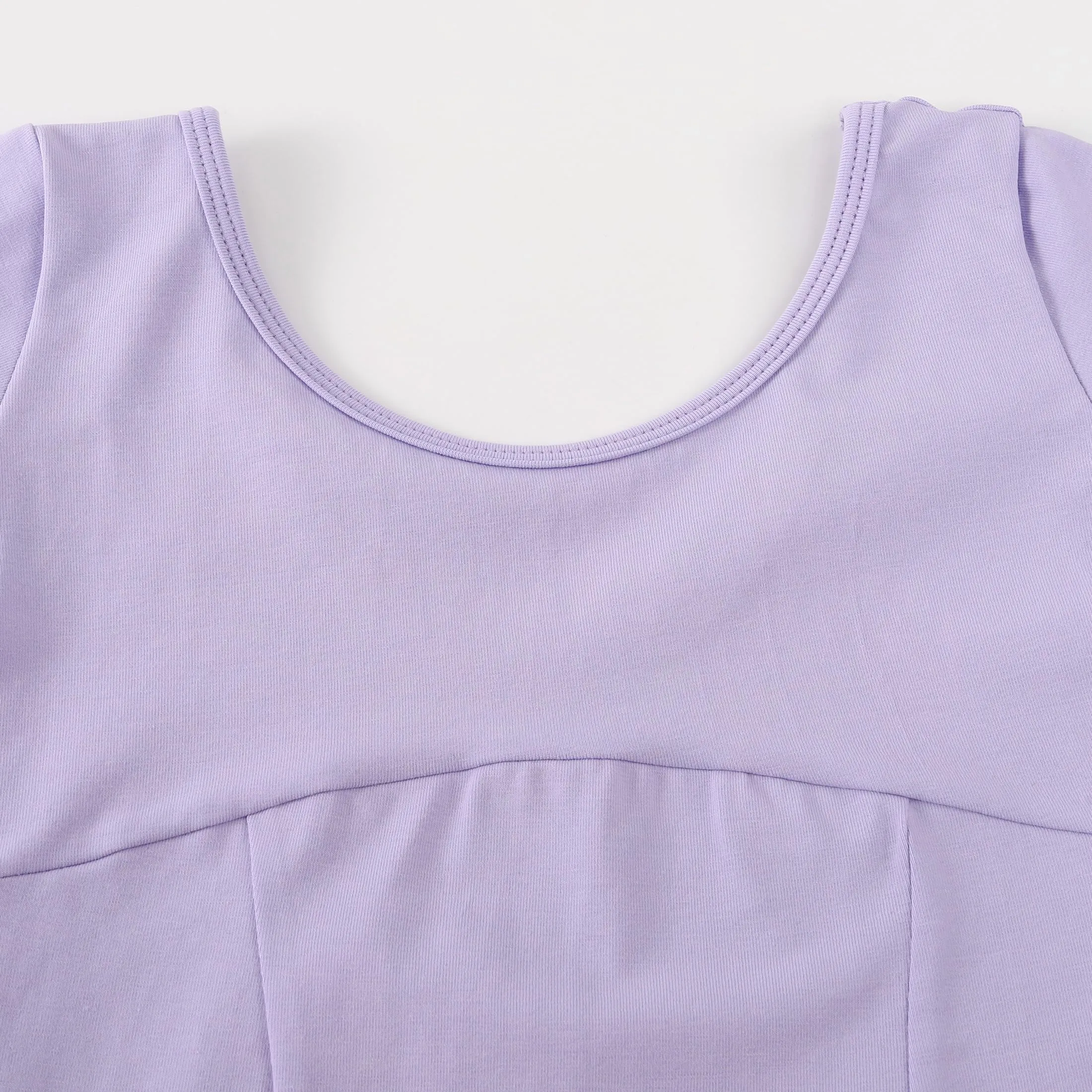 ZYXWVU Body Danza Classica Bambina Maniche Corte Scollo Tondo 7014-viola, 4-6T - immagine 5