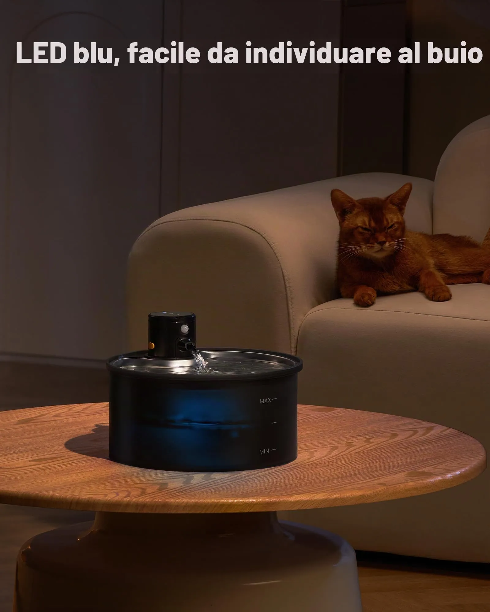 VKIMISS Fontanella per Gatti senza Fili con Sensore di Movimento, 3.2L, Batteria Ricaricabile 4000mAh, con 6 Filtri e 3 Spugne - immagine 8