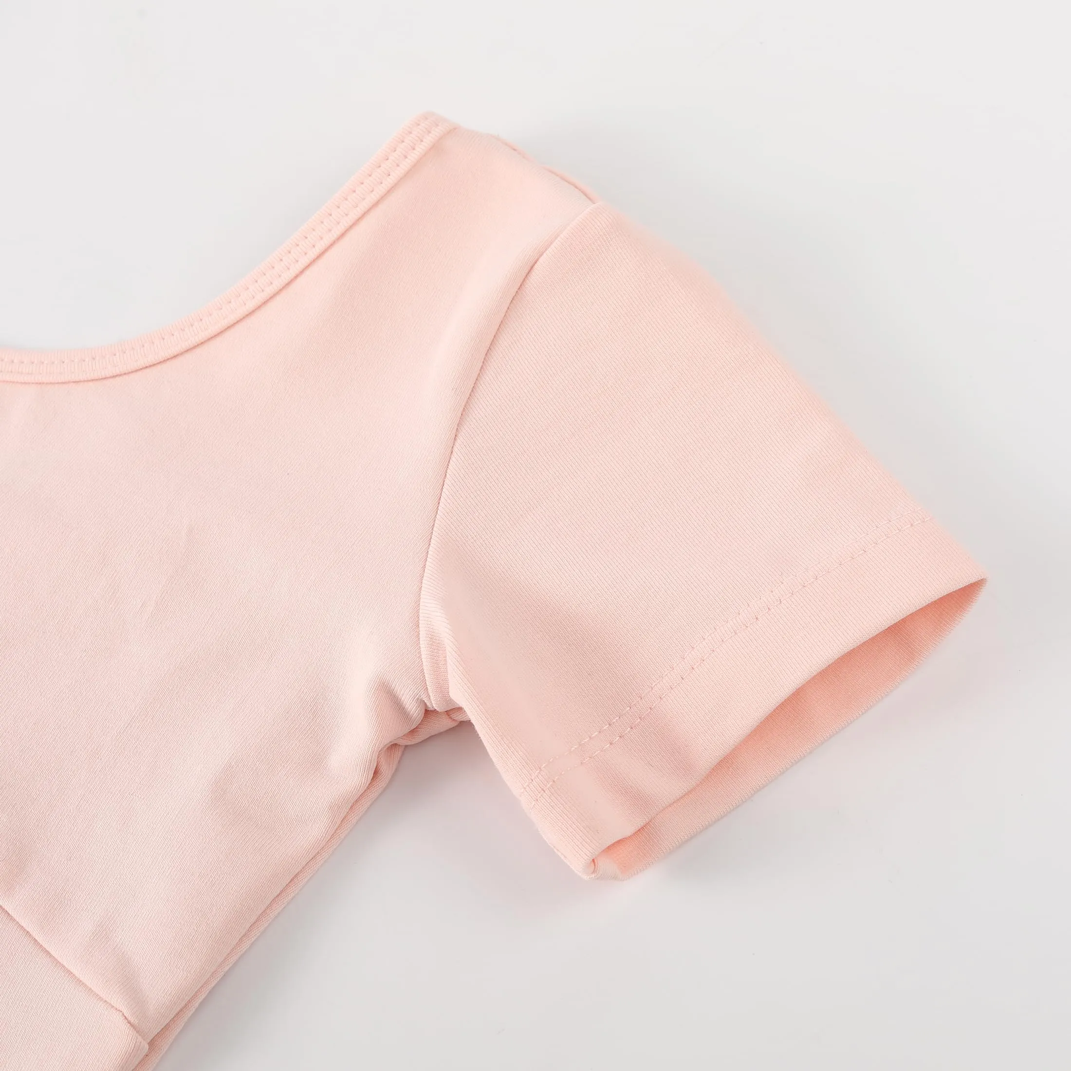 ZYXWVU Body Danza Classica Bambina Maniche Corte Scollo Tondo 7014-rosa 12-14 anni - immagine 6