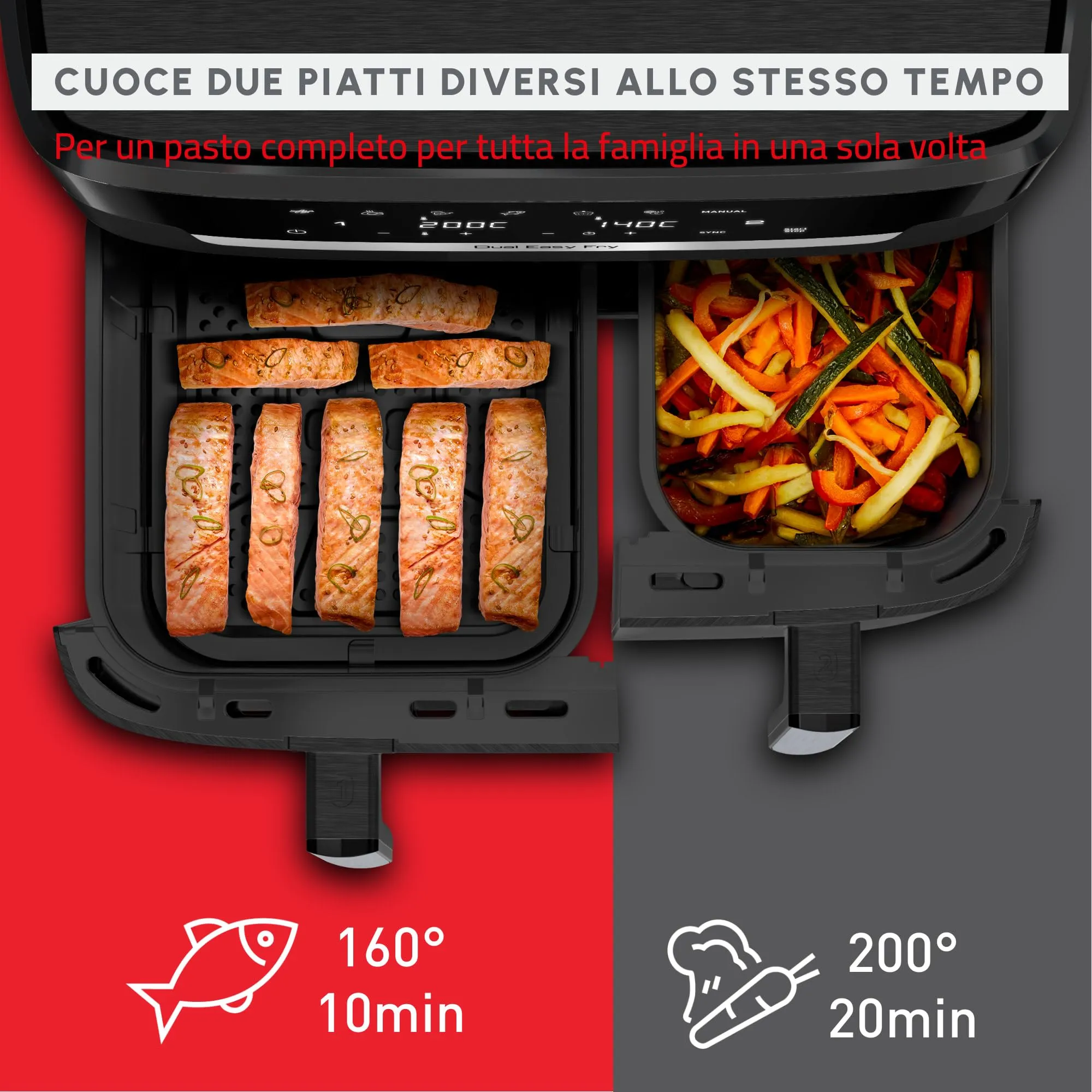 Moulinex Dual Easy Fry XXL Friggitrice ad Aria 11L Nero EZ9428 - immagine 3