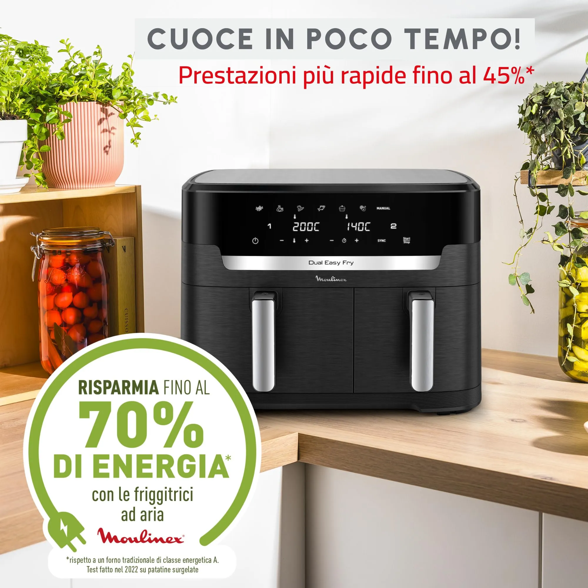 Moulinex Dual Easy Fry XXL Friggitrice ad Aria 11L Nero EZ9428 - immagine 6