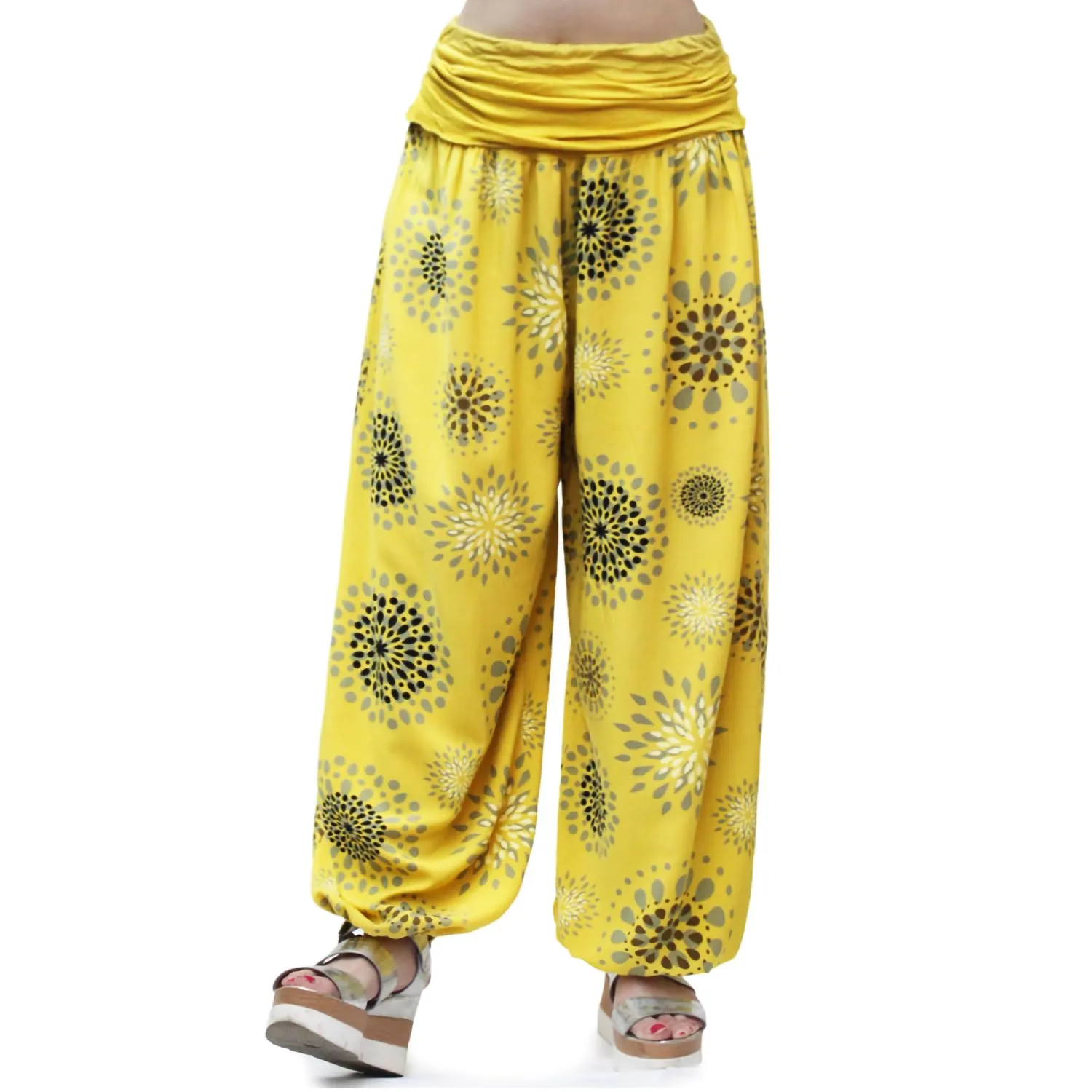 GLAMEXX24 Pantaloni Harem Donna in Viscosa a Strisce con Tasche - immagine 1