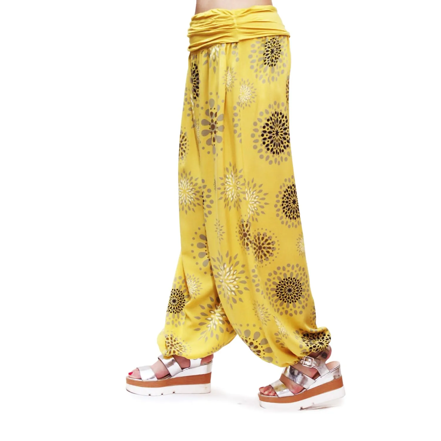GLAMEXX24 Pantaloni Harem Donna in Viscosa a Strisce con Tasche - immagine 2