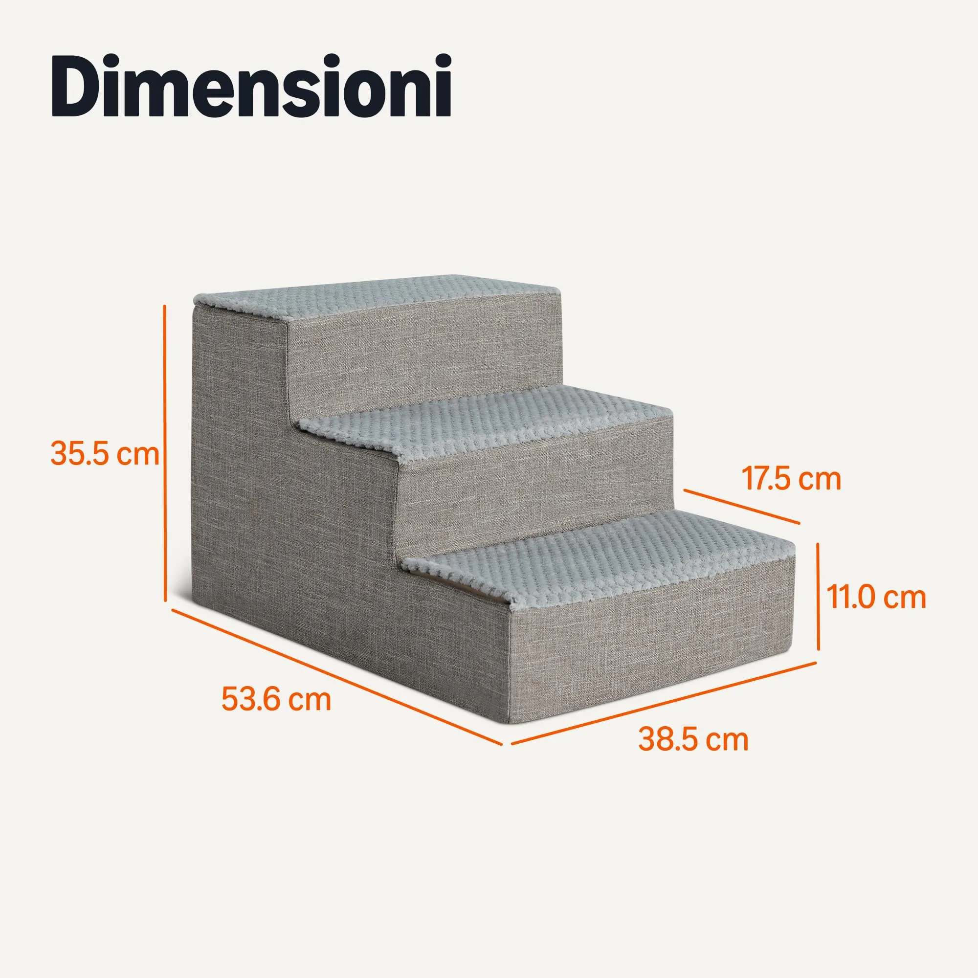 Amazon Basics Scaletta per Cani a 3 Gradini per Letto e Divano con Base Antiscivolo, Grigio - immagine 5