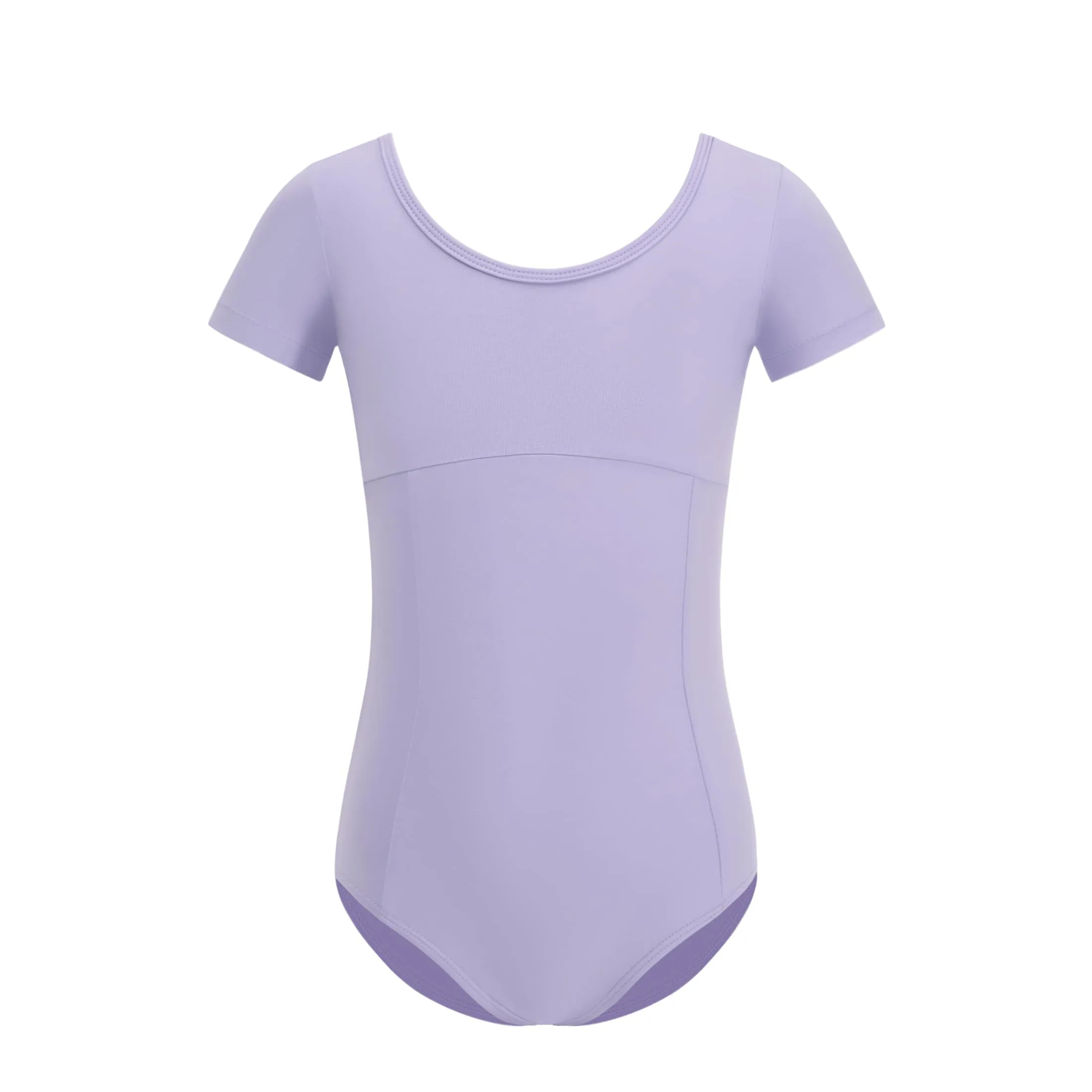 ZYXWVU Body Danza Classica Bambina Maniche Corte Scollo Tondo, 7014, Viola, 10-12 anni - immagine 1