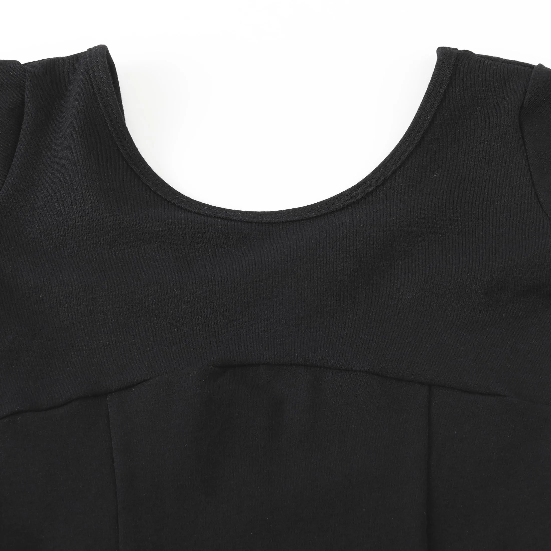 ZYXWVU Body Danza Classica Bambina Maniche Corte e Scollo Tondo, 7014-nero, 4-6T - immagine 4