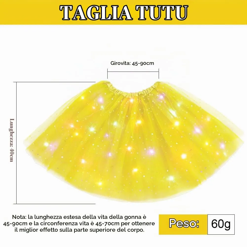 AYBUY Gonna Tutu in Tulle a 3 Strati con Luci LED - immagine 4