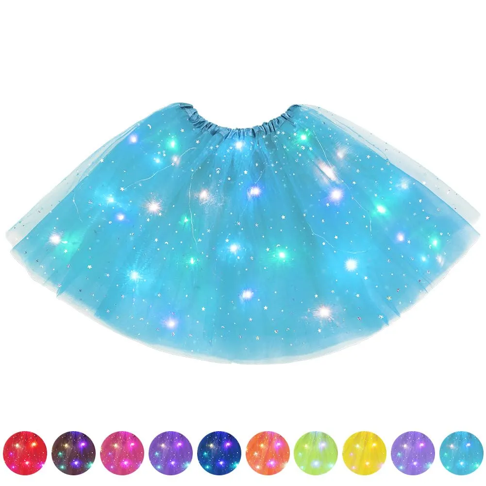 AYBUY Gonna Tutu in Tulle a 3 Strati Luminosa a LED per Ballo e Carnevale - immagine 1