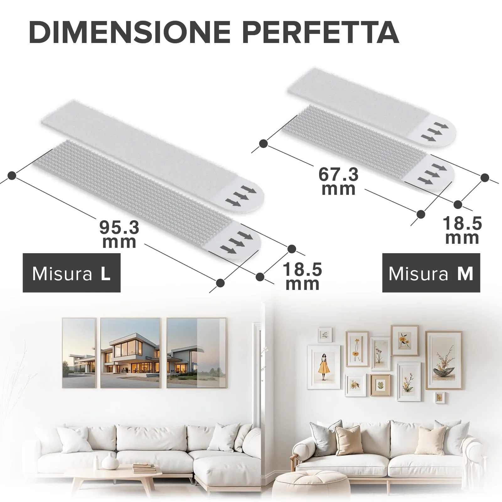X-Protector Strisce Appendi Quadri Adesivi - 28 Paia, M + L - immagine 3