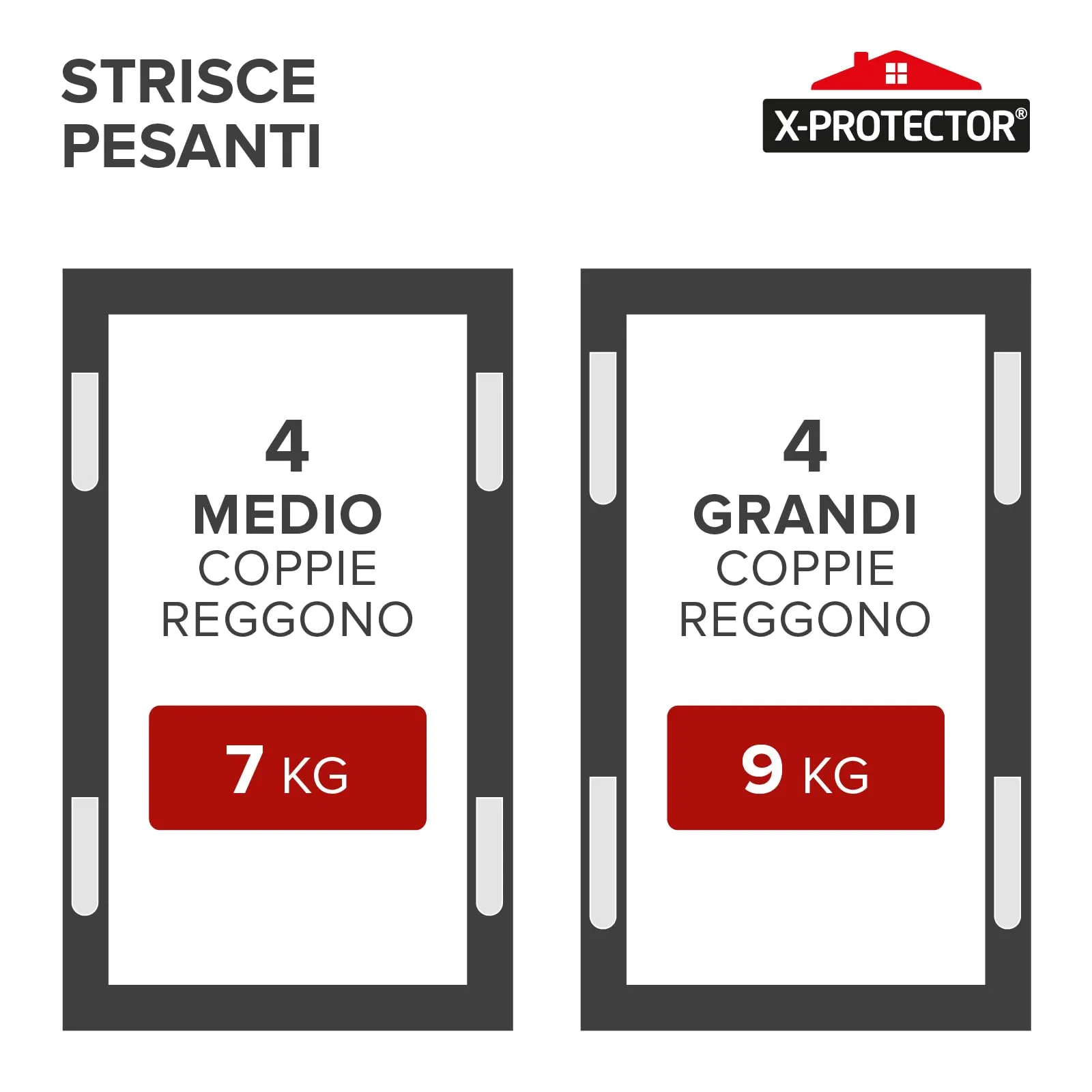 X-Protector Strisce Appendi Quadri Adesivi - 28 Paia, M + L - immagine 4