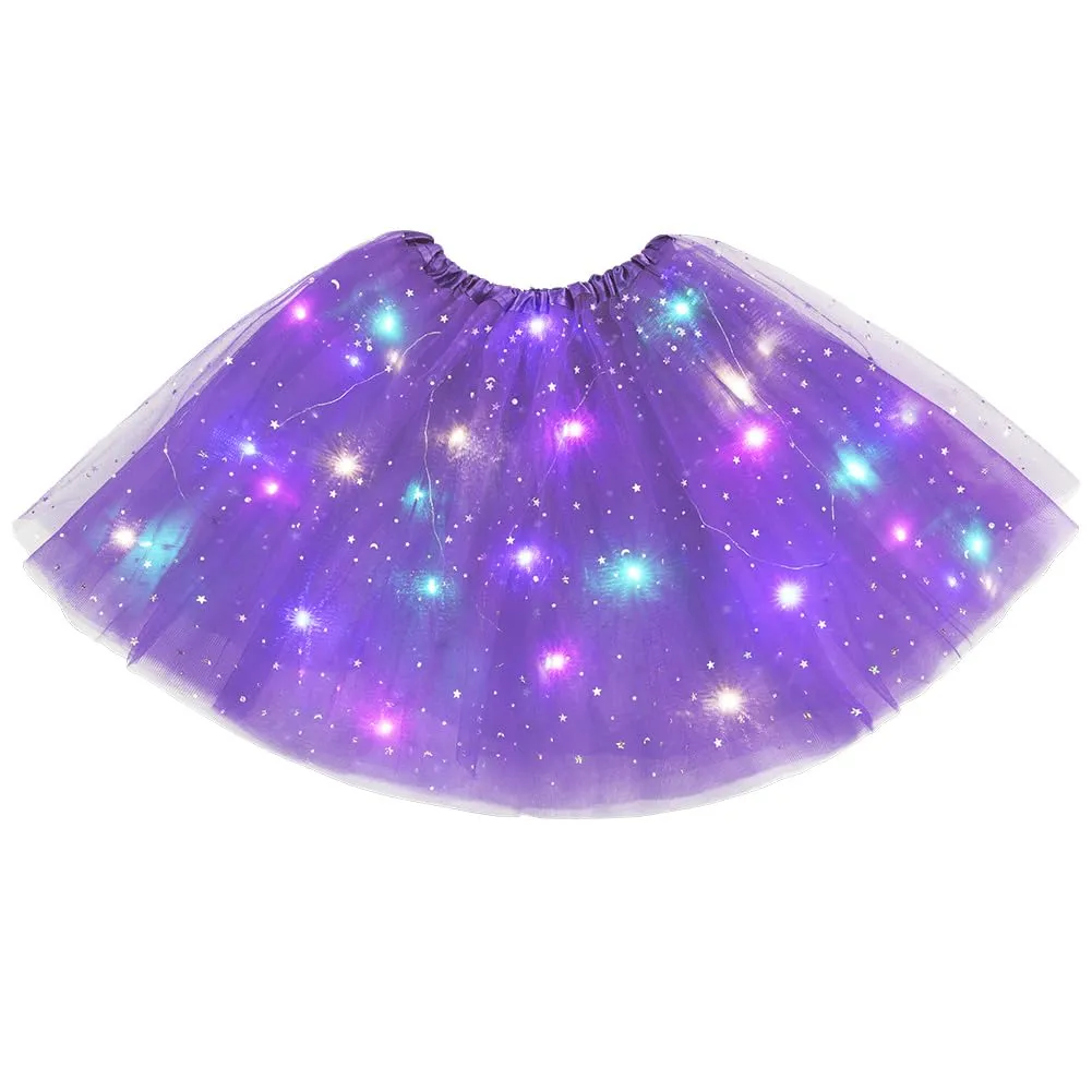 AYBUY Gonna Tutu in Tulle con LED Viola Intenso - immagine 8