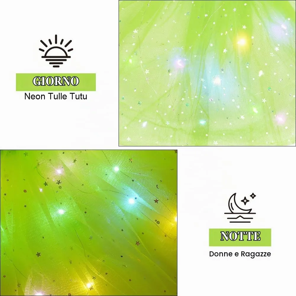 AYBUY Gonna Tutù a 3 Strati Luminosa a LED - immagine 6