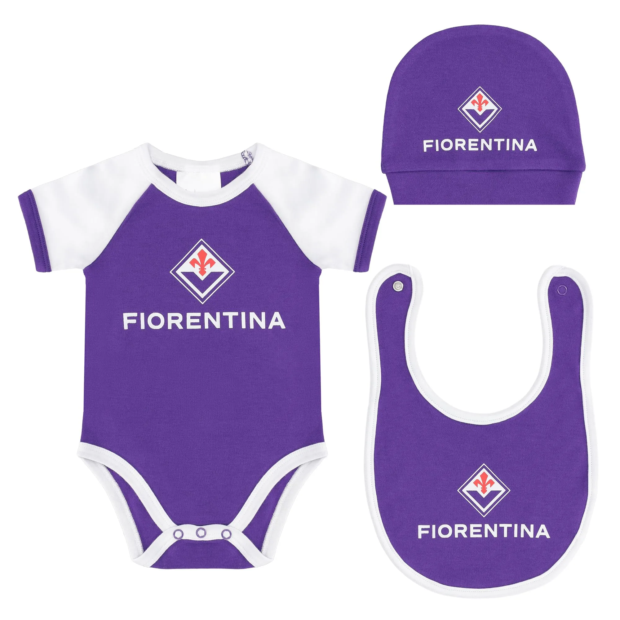 Only4fan ACF Fiorentina Set Completo Neonato, Viola, 0-3 Mesi - immagine 1