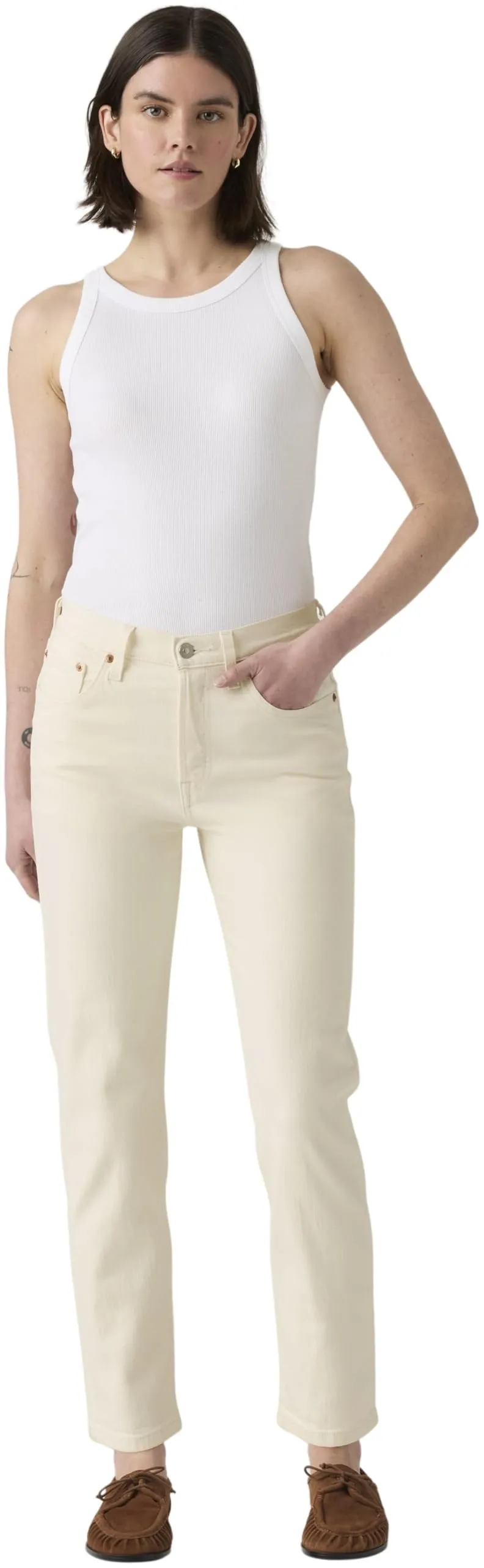 Levi's 501 Crop Jeans Donna, Spacey Brown Rice, 25W / 28L - immagine 4