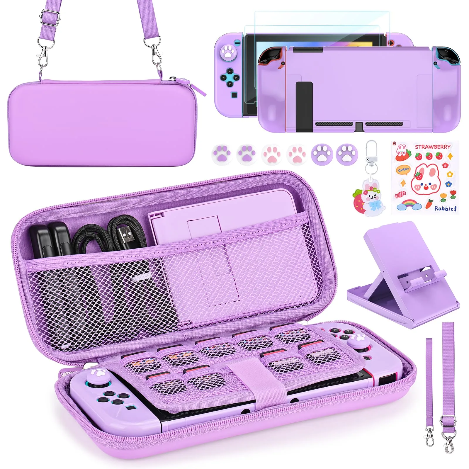 Younik Kit Accessori 17 in 1 per Switch (Viola) - immagine 1