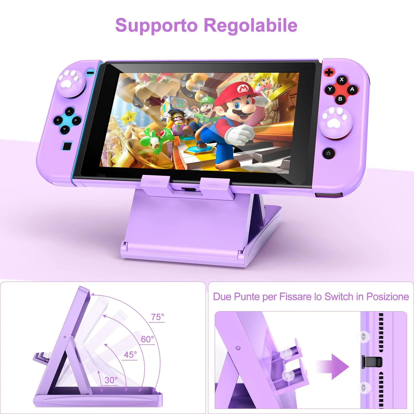 Younik Kit Accessori 17 in 1 per Switch (Viola) - immagine 6