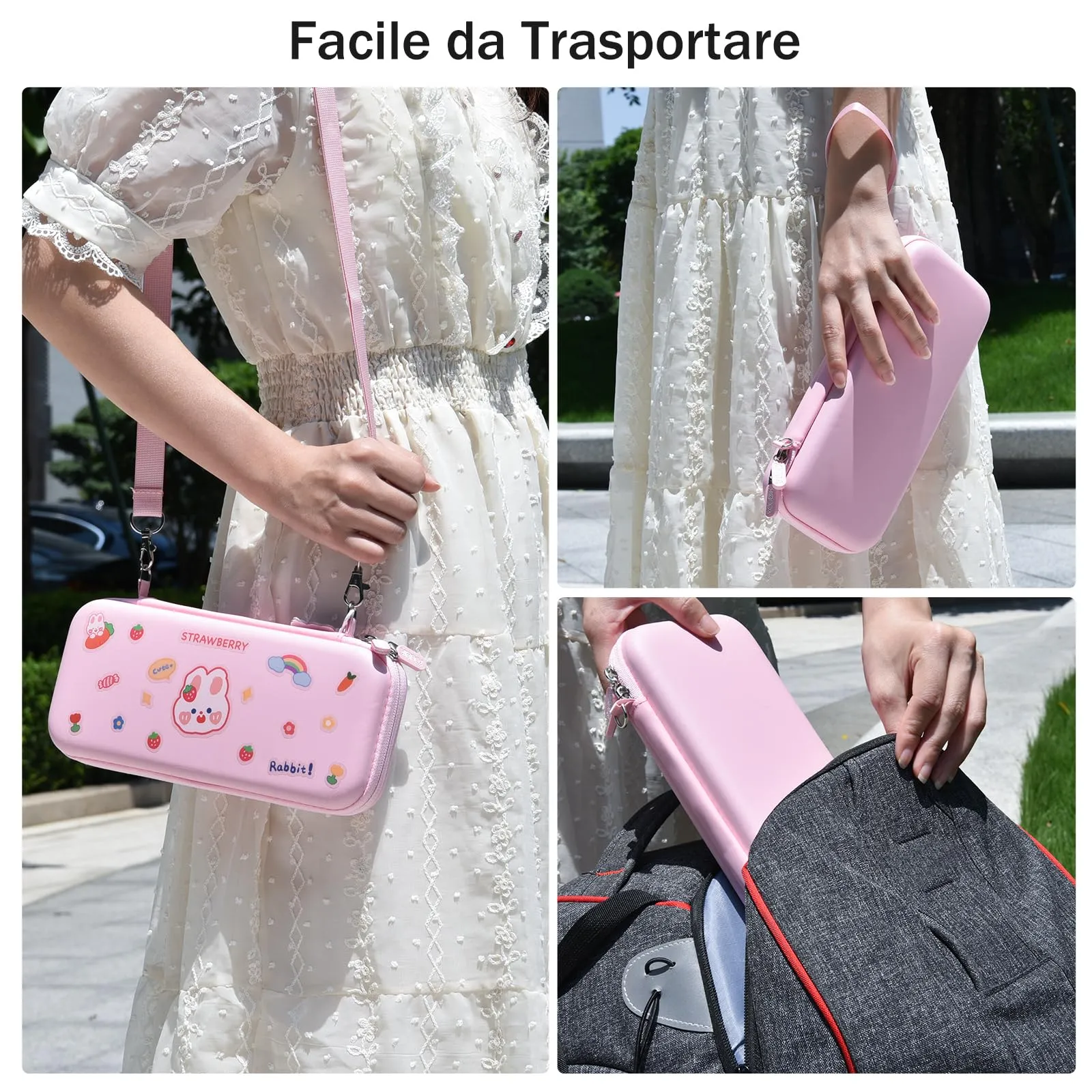 Younik Kit Accessori 17 in 1 per Nintendo Switch OLED, Rosa Brillante - immagine 7