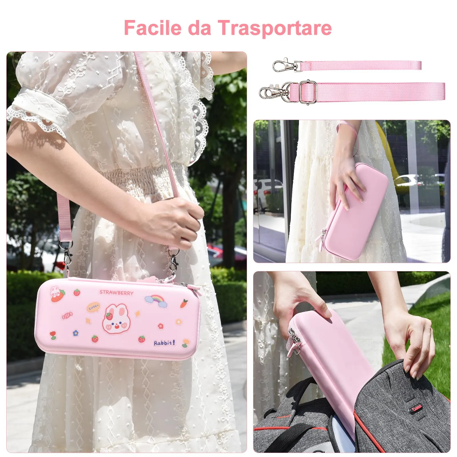 Younik Kit Accessori 17 in 1 per Nintendo Switch, Rosa Brillante - immagine 7