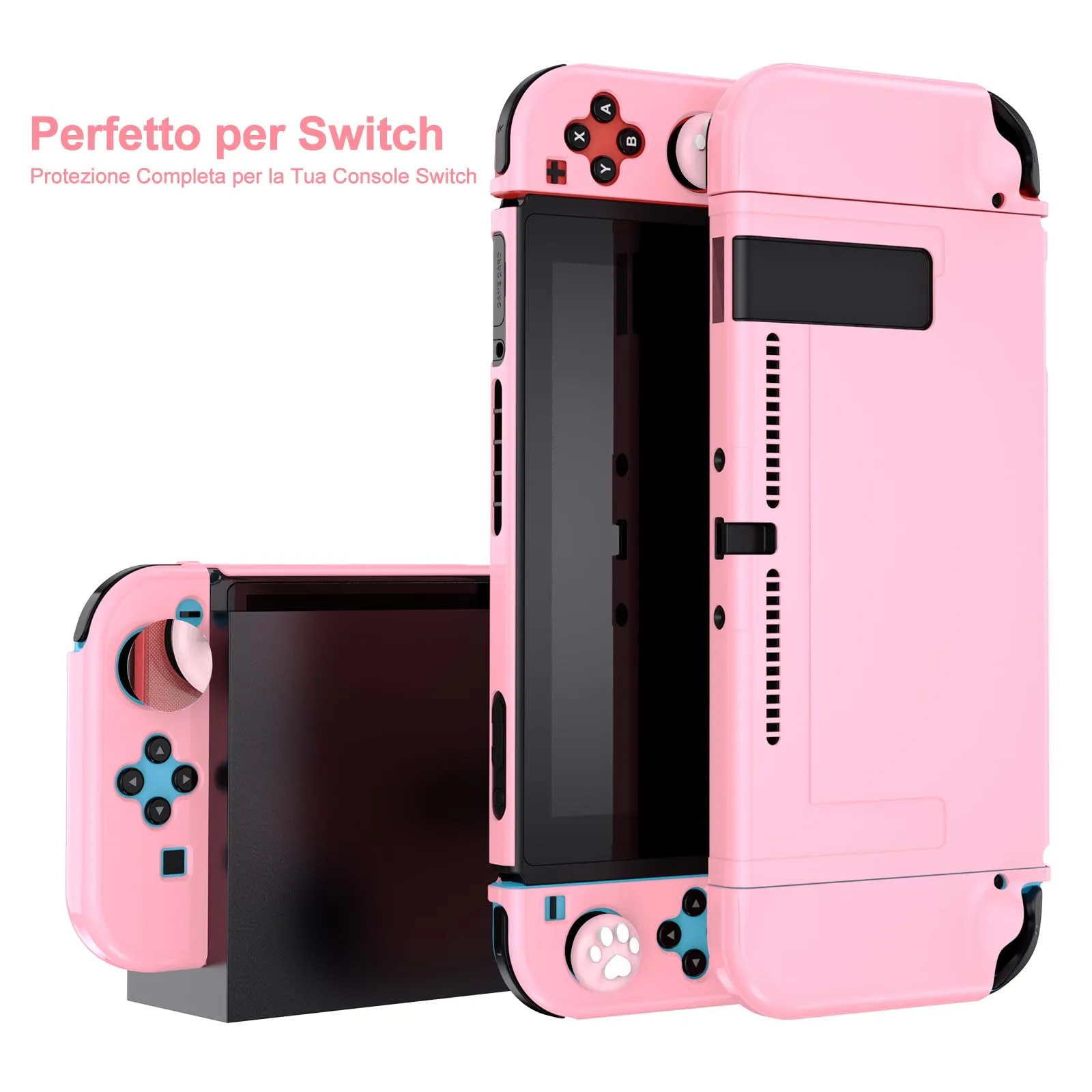 Younik Kit Accessori 17 in 1 per Nintendo Switch, Rosa Brillante - immagine 8