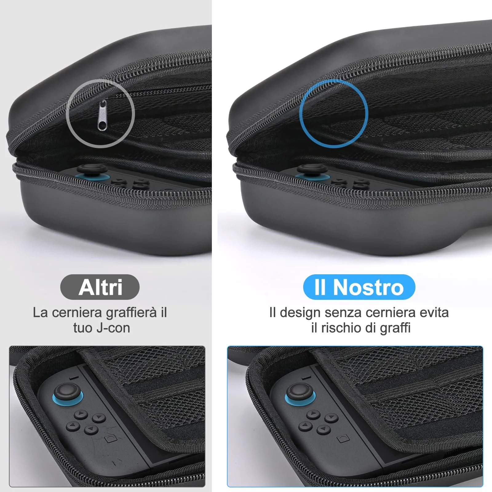 Younik Custodia per Switch 2 (2025) con 19 Slot per Schede di Gioco, Tracolla, Cinturino da Polso e Adesivi - Nero - immagine 3