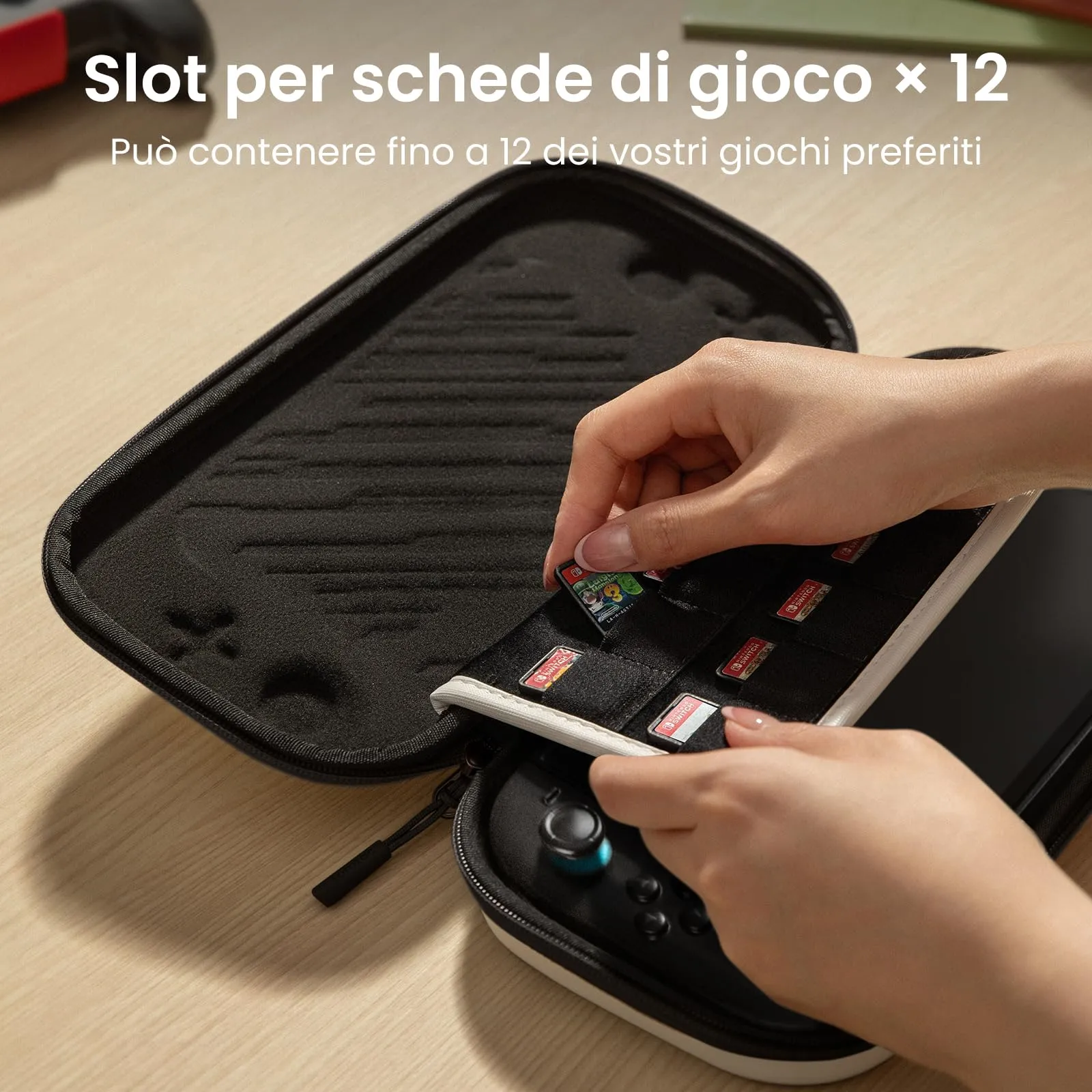 tomtoc Custodia per Nintendo Switch 2 (2025), Borsa da Trasporto Slim con 12 Slot per Cartucce, G05S3 - immagine 6